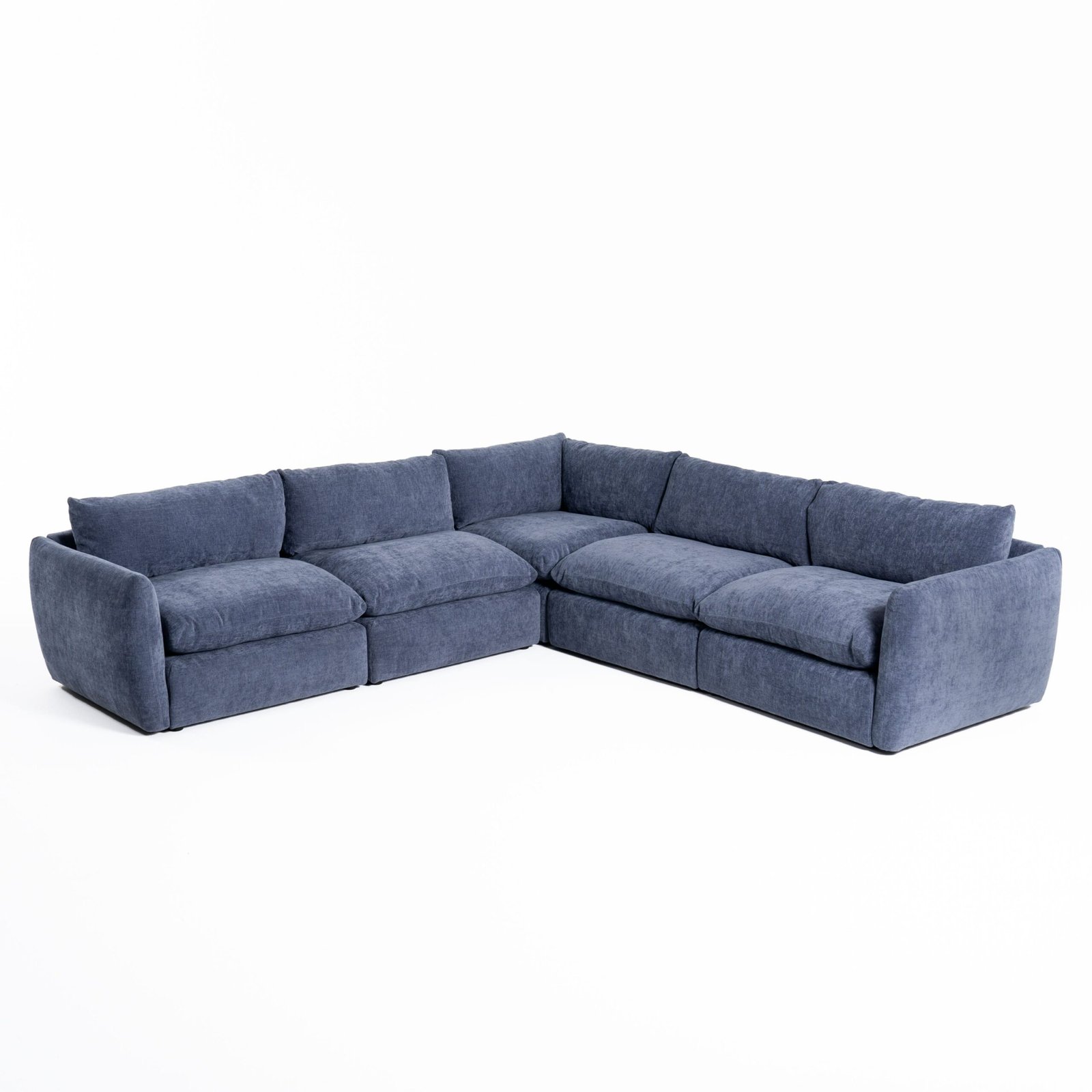 Divani Casa Kinsey - Modern Blue Fabric Modular Armless Seat - Image 5