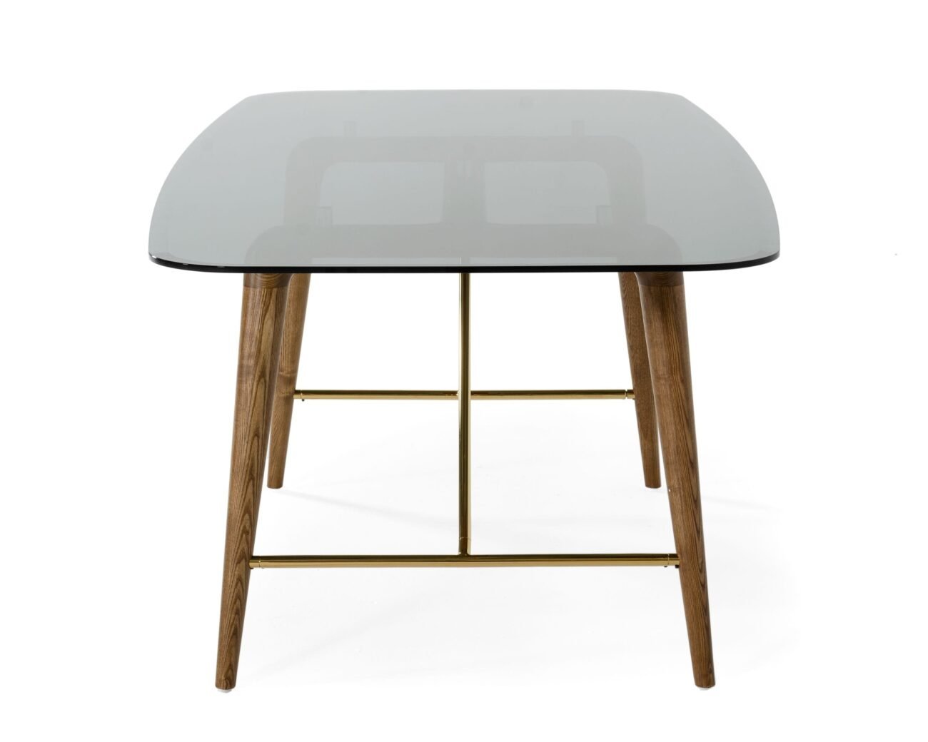 Modrest Kipling - Modern Smoked Glass & Walnut Large Dining Table - Image 4