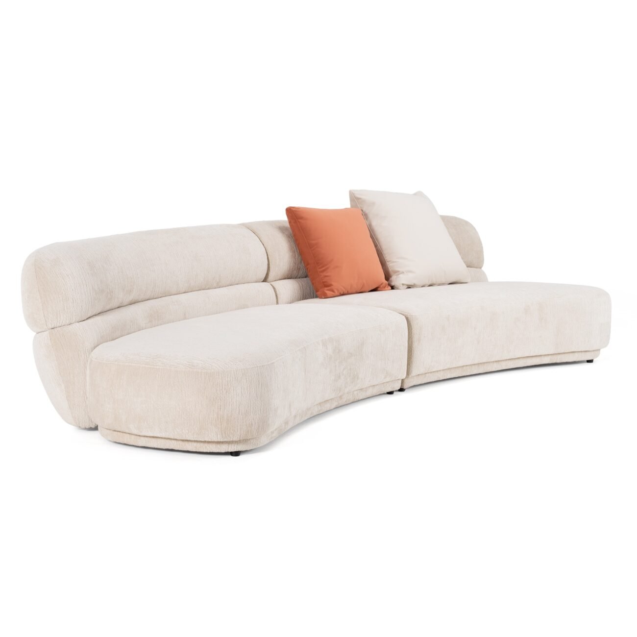 Divani Casa Knight - Modern Beige Fabric Curved Sectional - Image 5