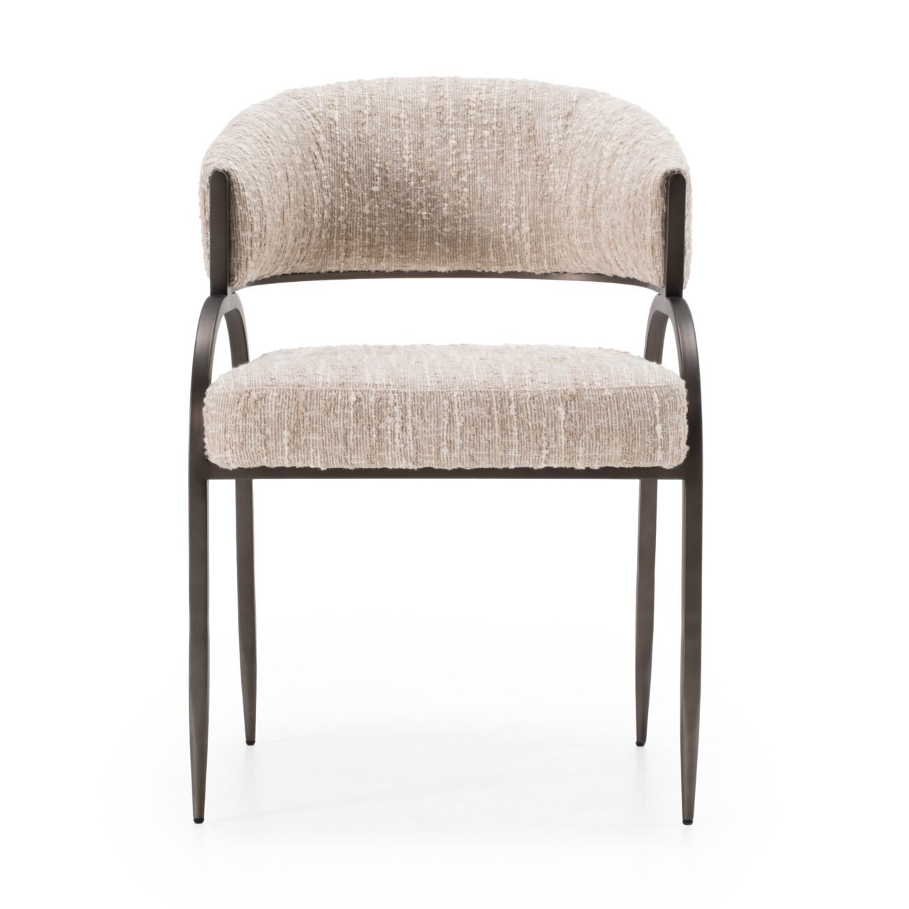 Modrest Kobe - Modern Beige Fabric Dining Chair - Image 5