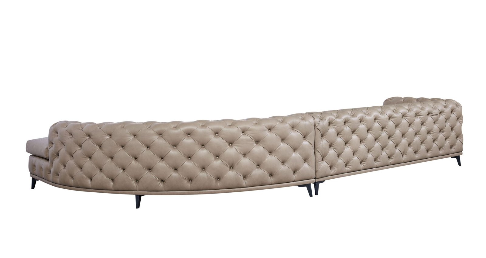 DIvani Casa Kohl - Contemporary Tan RAF Curved Shape Sectional Sofa w/ Chaise - Image 3