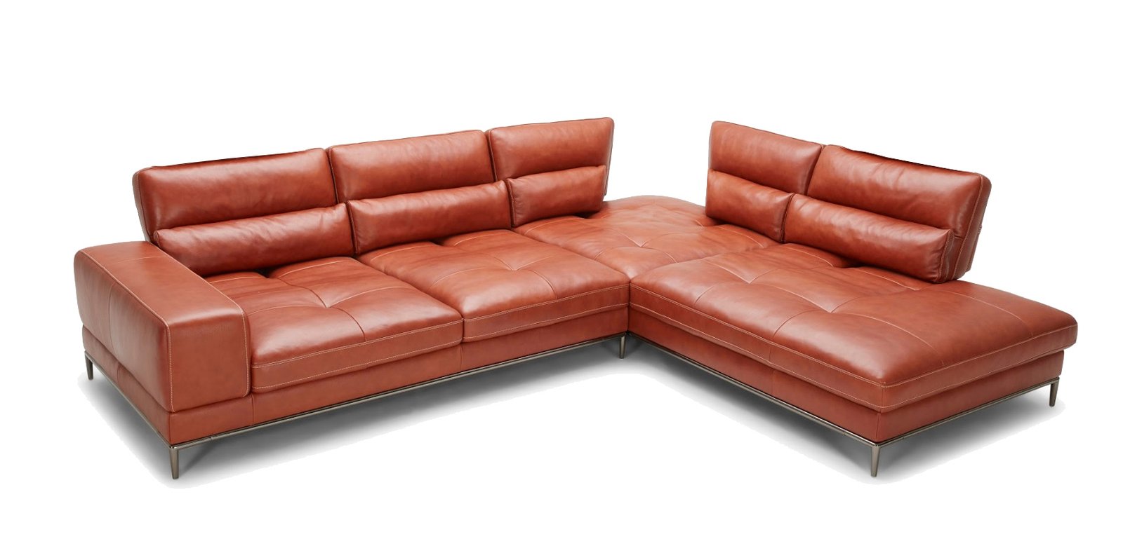 Divani Casa Kudos - Modern Cognac RAF Chaise Sectional Sofa - Image 2