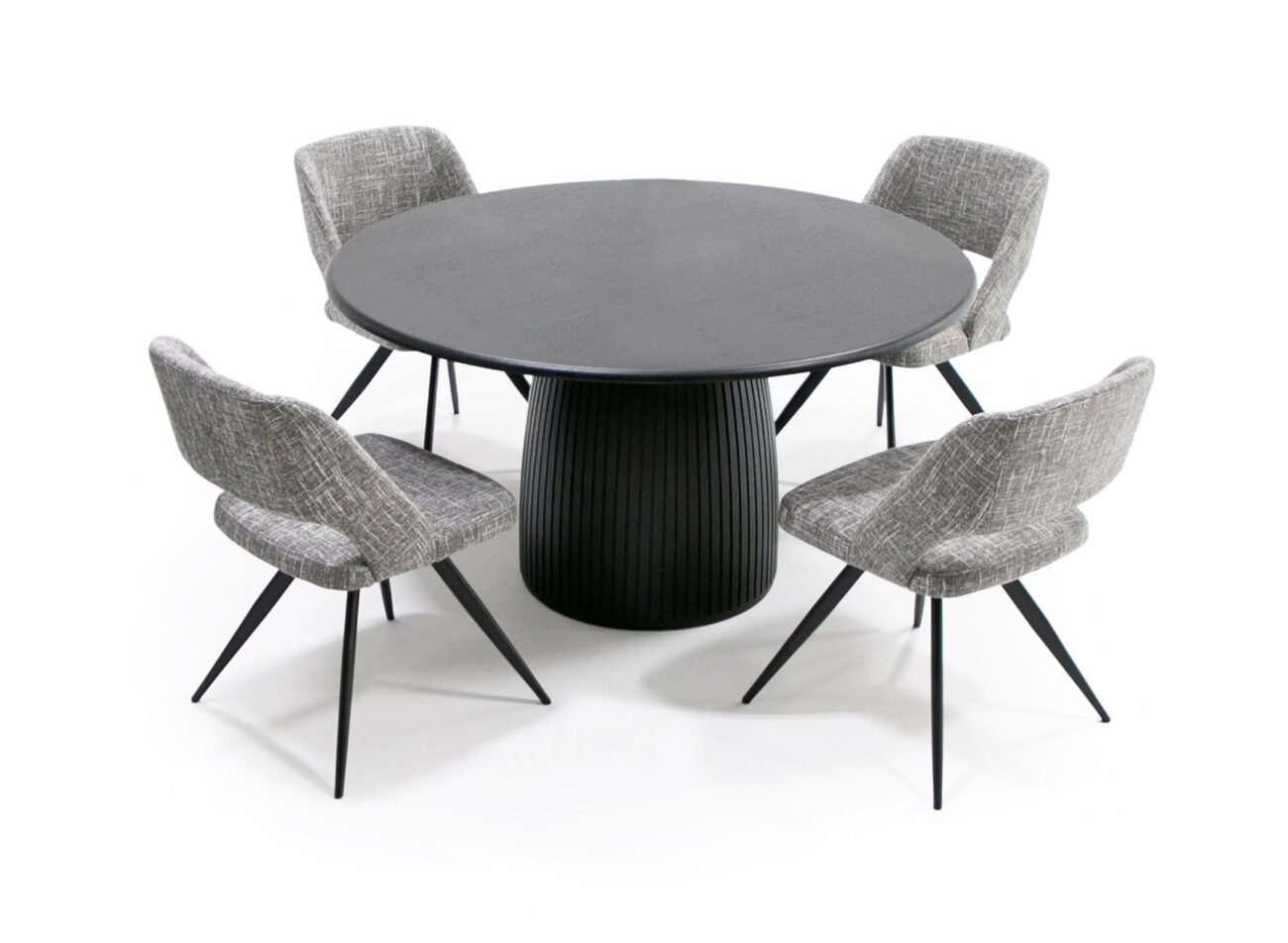 Modrest -  Lander Modern Mid Century Black Oak Round Dining Table - Image 2