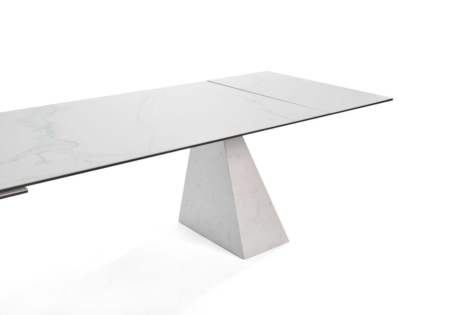 Modrest Latrobe - Modern White Ceramic Quartz 118" Extendable Dining Table - Image 2