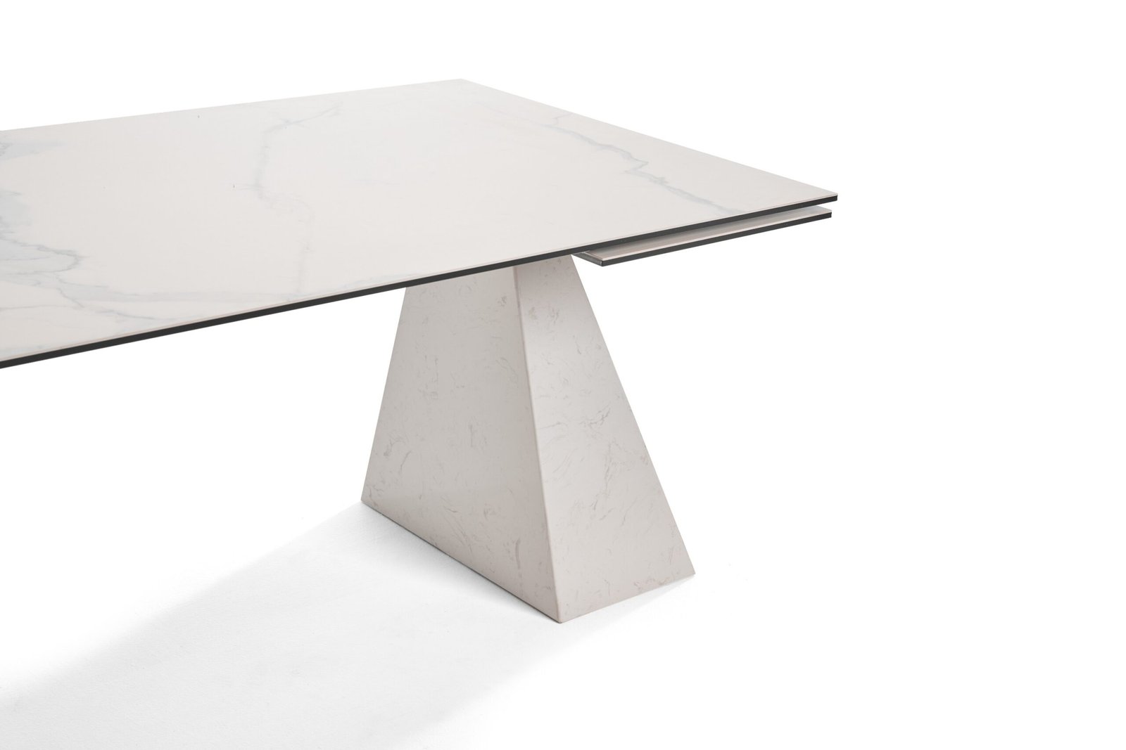 Modrest Latrobe - Modern White Ceramic Quartz 118" Extendable Dining Table - Image 3