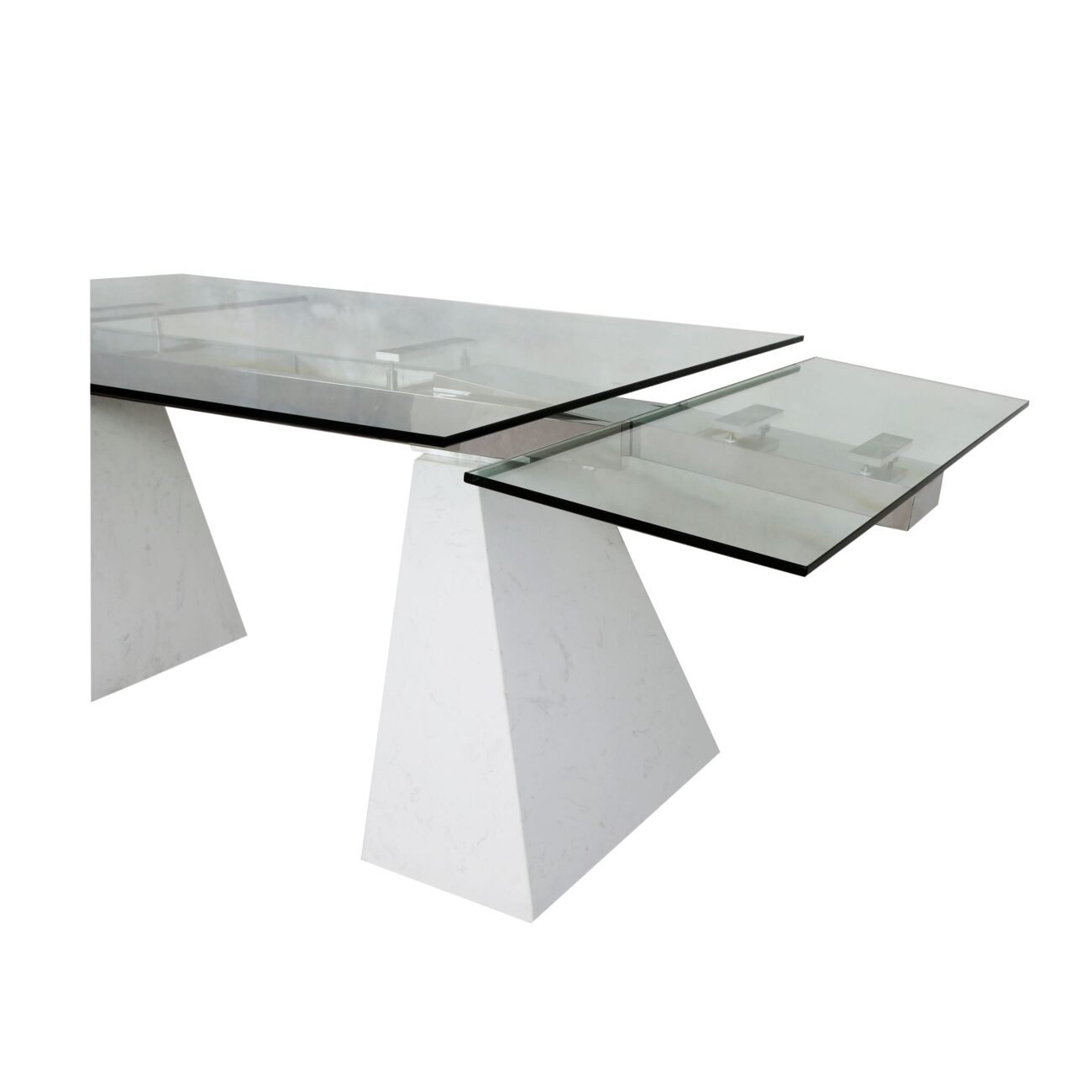 Modrest Latrobe - Modern Extendable Quartz Stone & Glass Dining Table - Image 2