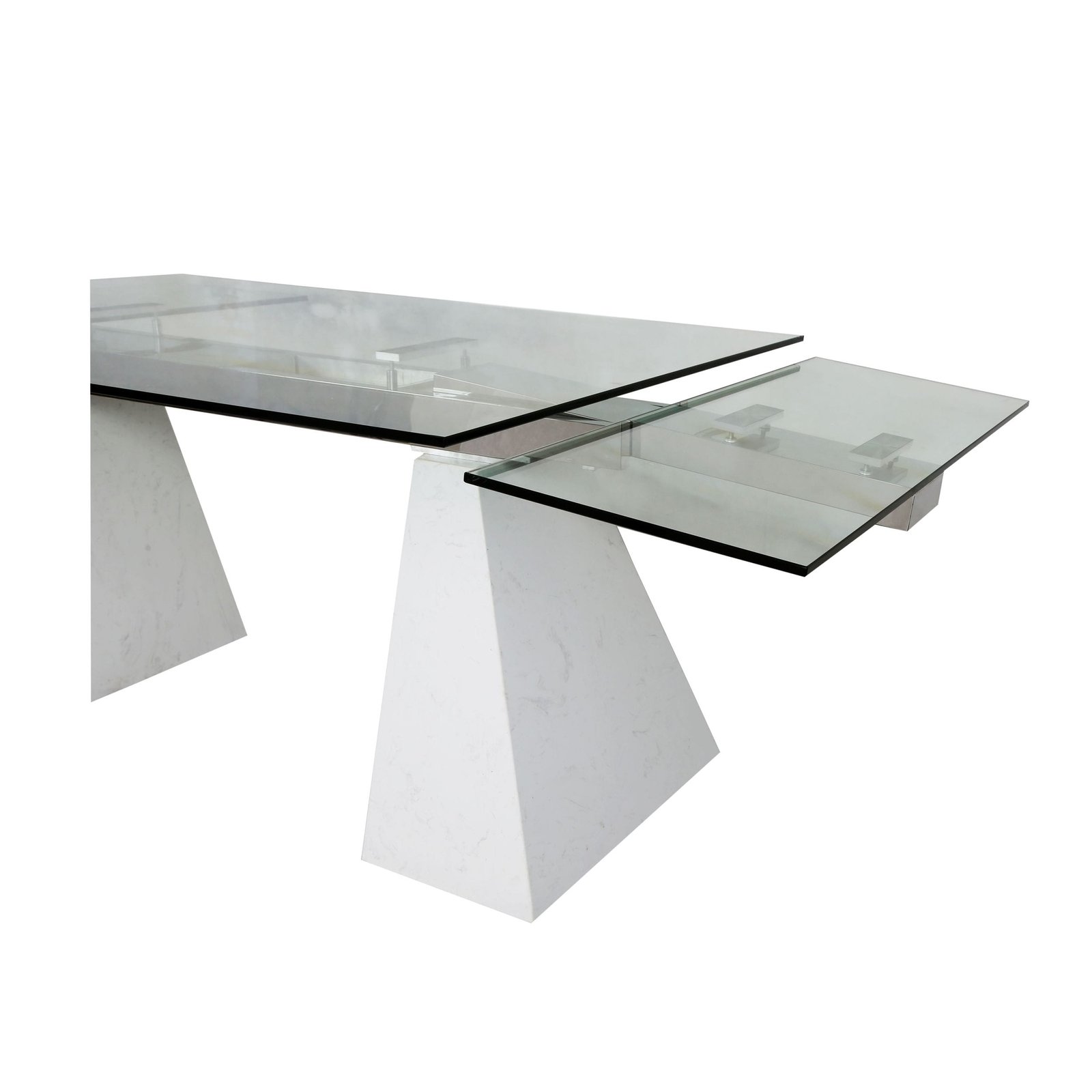 Modrest Latrobe - Modern Extendable Quartz Stone & Glass Dining Table - Image 2