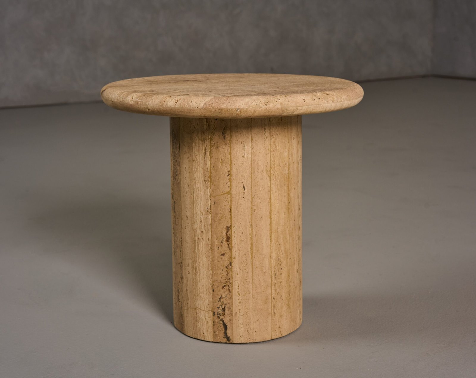 Modrest Lavaca - Modern Travertine Marble Round End Table - Image 2