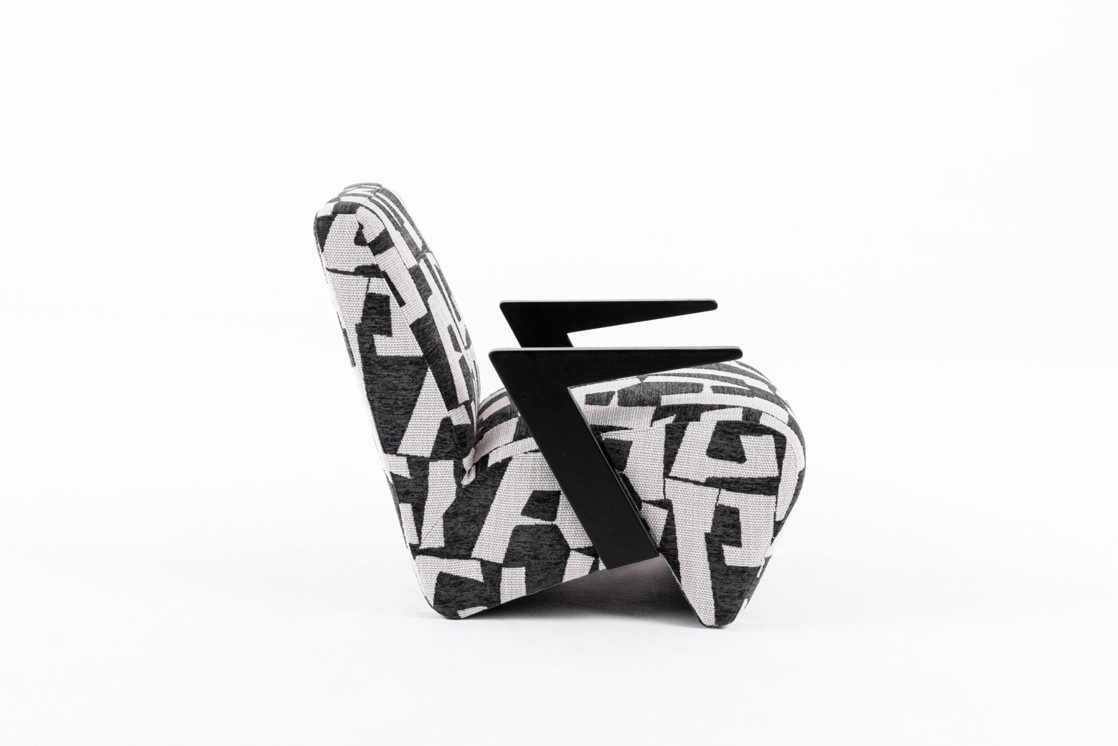 Modrest Leana - Modern Black & White Fabric Accent Chair - Image 2