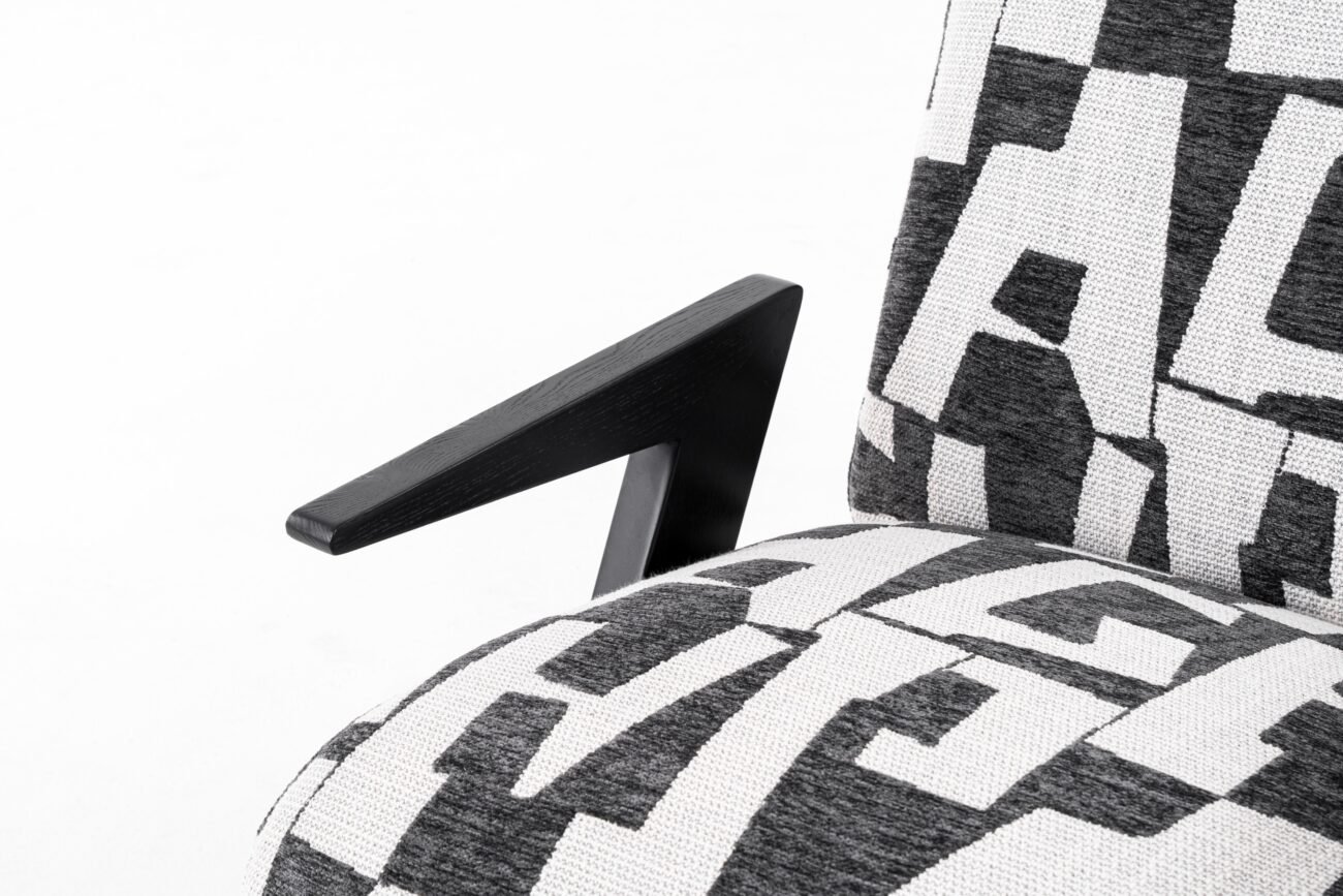 Modrest Leana - Modern Black & White Fabric Accent Chair - Image 4