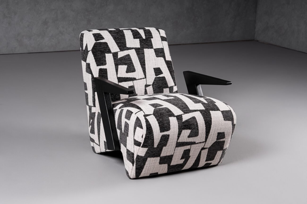 Modrest Leana - Modern Black & White Fabric Accent Chair - Image 5