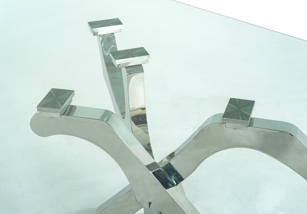 Modrest Legend Modern Glass & Stainless Steel Dining Table - Image 3