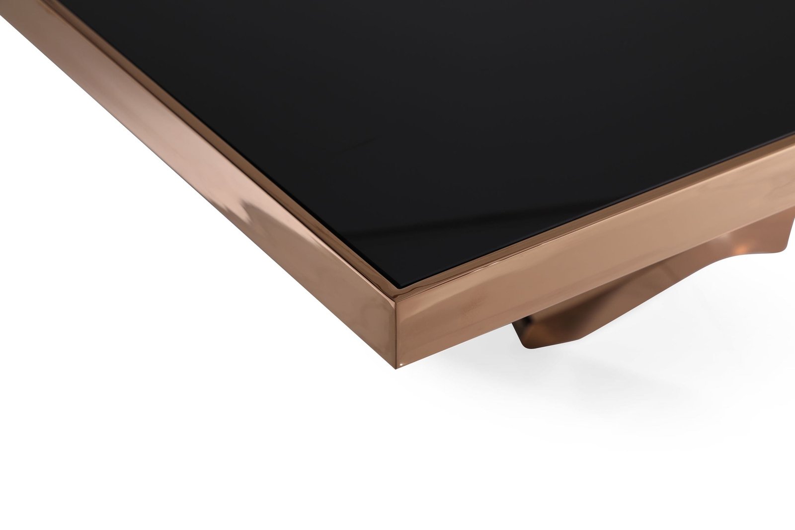 Modrest Legend - Modern Black Glass & Rosegold Dining Table - Image 3