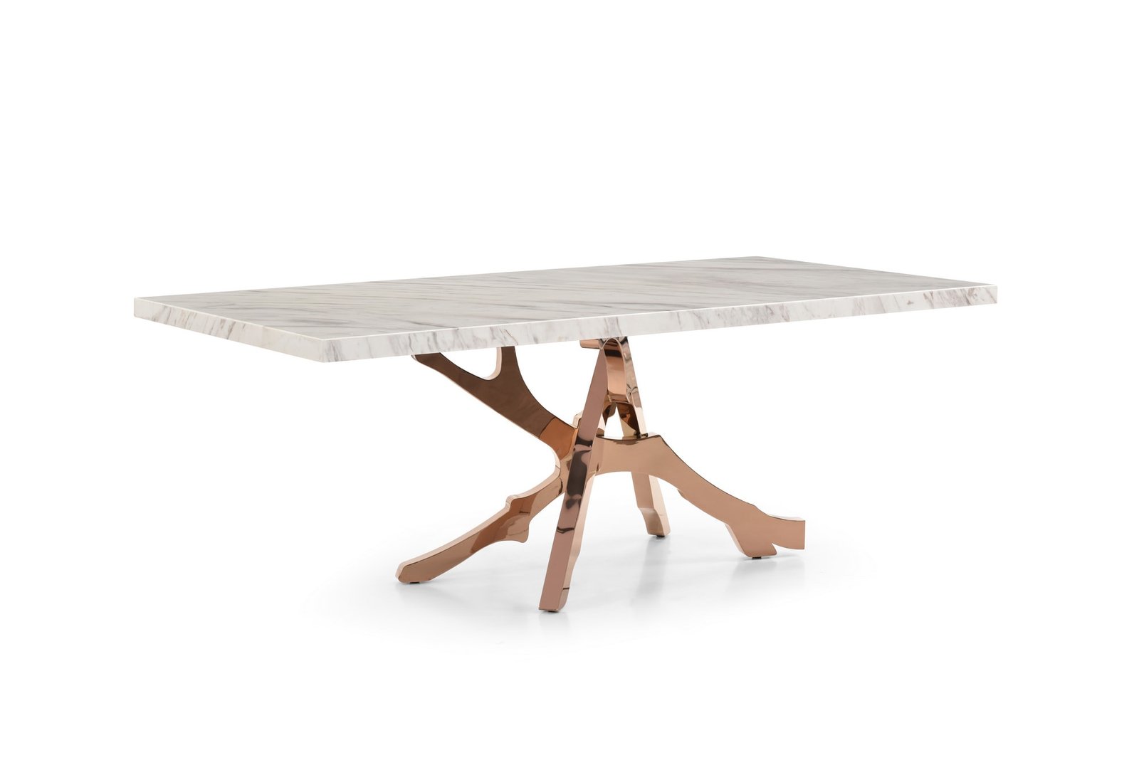 Modrest Legend - Modern White Marble & Rosegold Dining Table - Image 3
