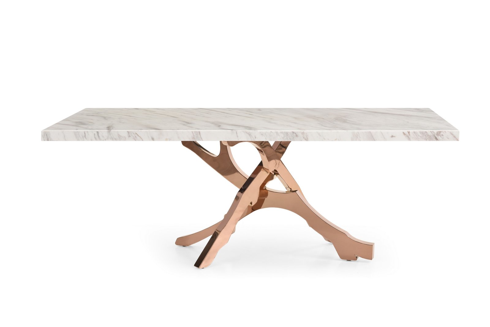 Modrest Legend - Modern White Marble & Rosegold Dining Table - Image 4