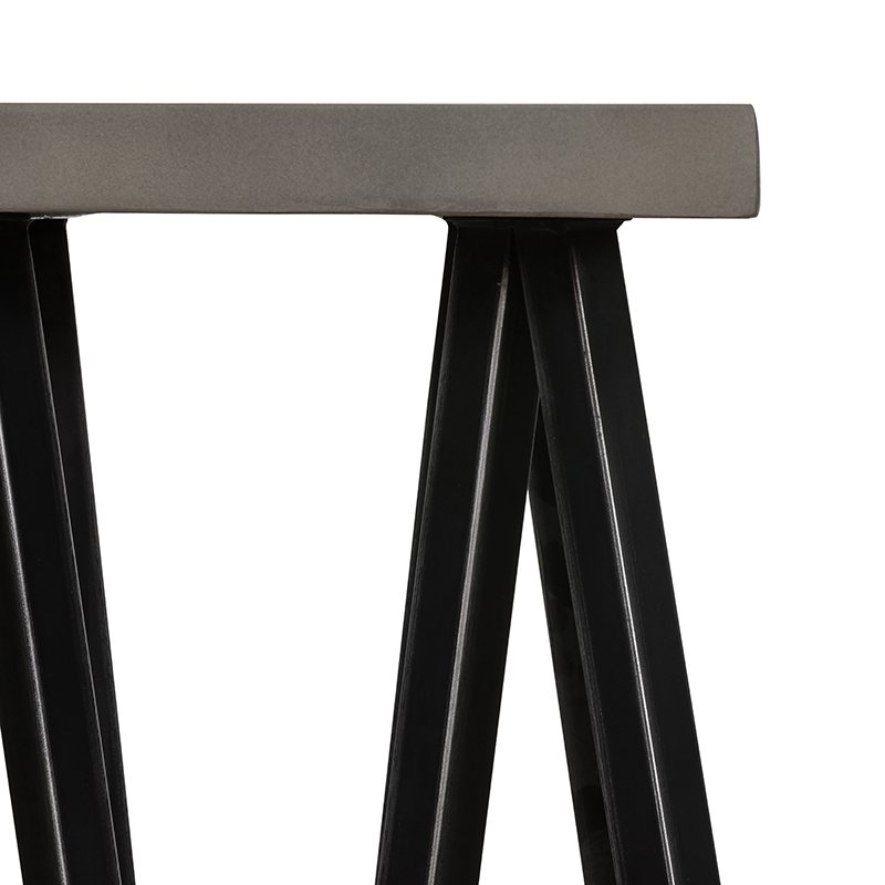 Modrest Richmond Modern Concrete & Black Metal End Table - Image 3