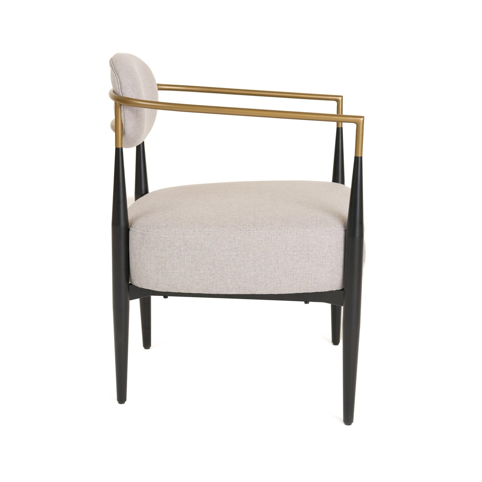Modrest Liberty - Modern Beige Fabric + Black & Gold Accent Chair - Image 4