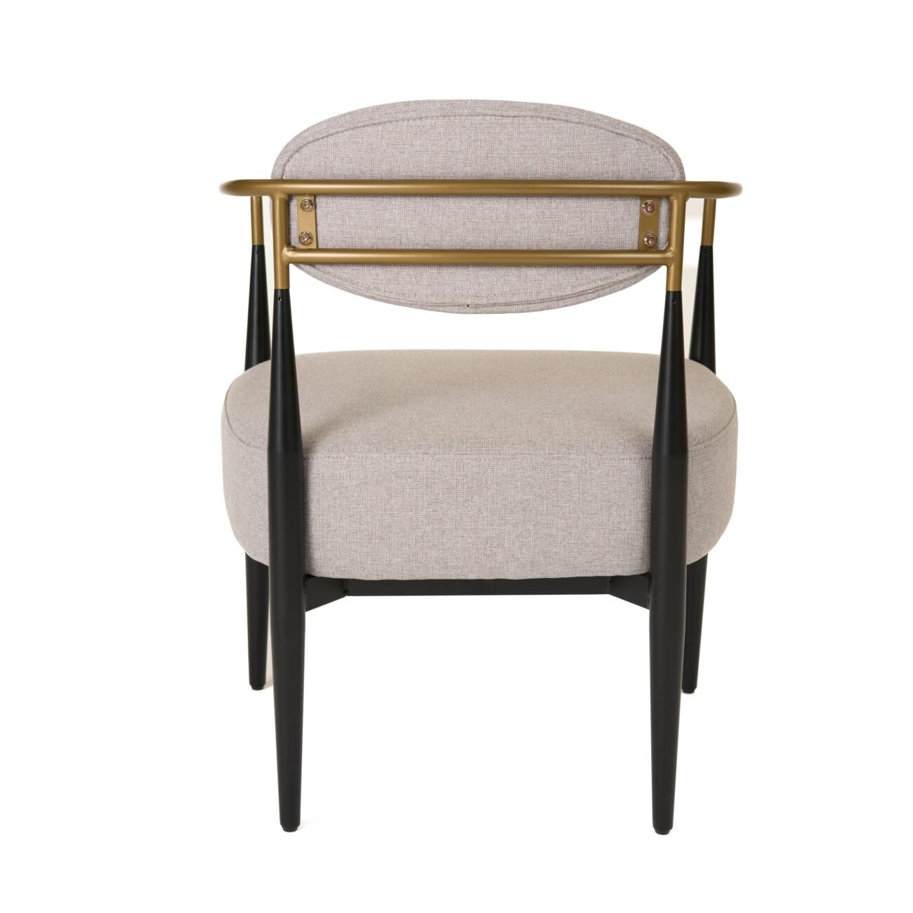 Modrest Liberty - Modern Beige Fabric + Black & Gold Accent Chair - Image 5
