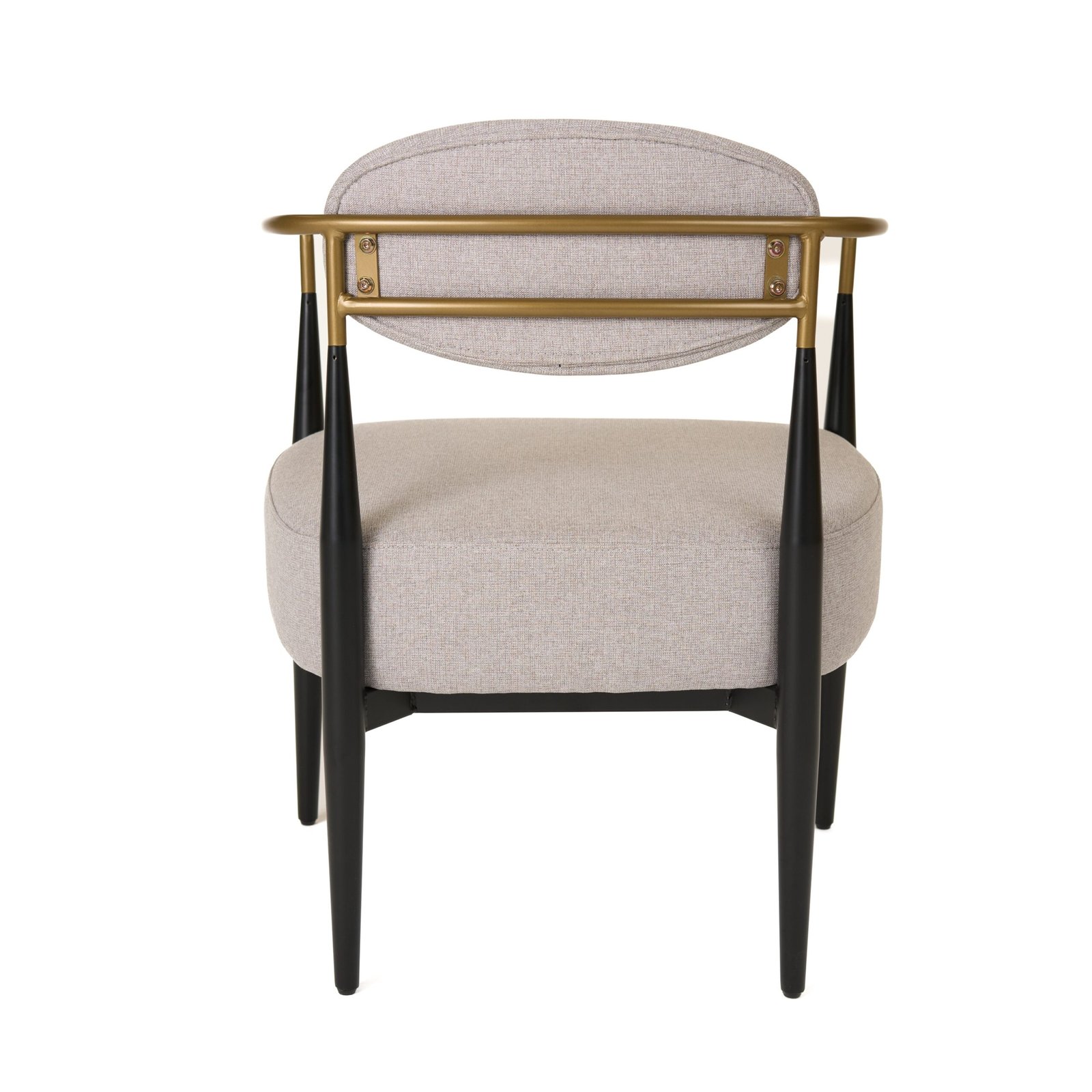 Modrest Liberty - Modern Beige Fabric + Black & Gold Accent Chair - Image 5