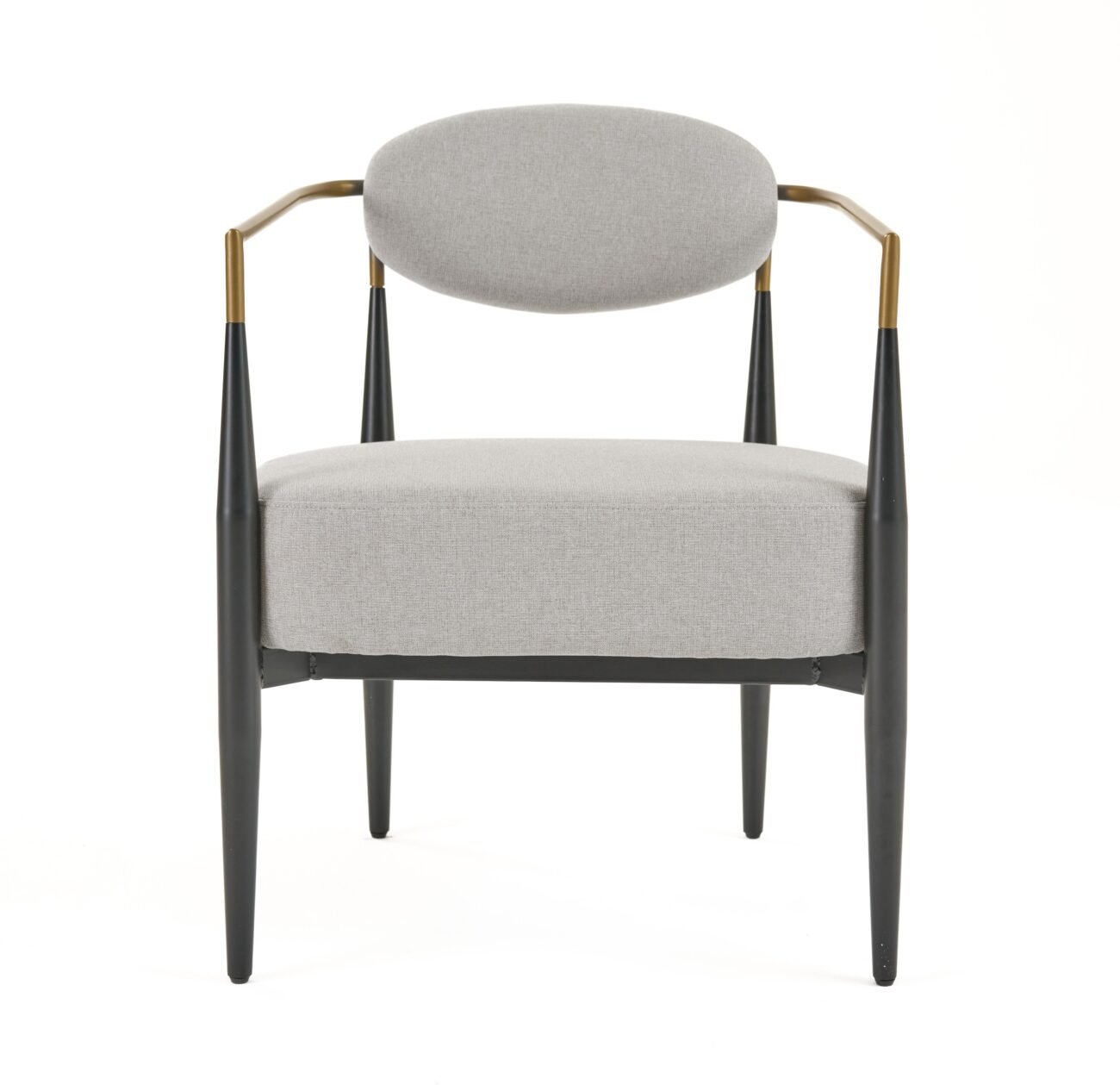 Modrest Liberty - Modern Light Grey Fabric + Black & Gold Accent Chair - Image 2