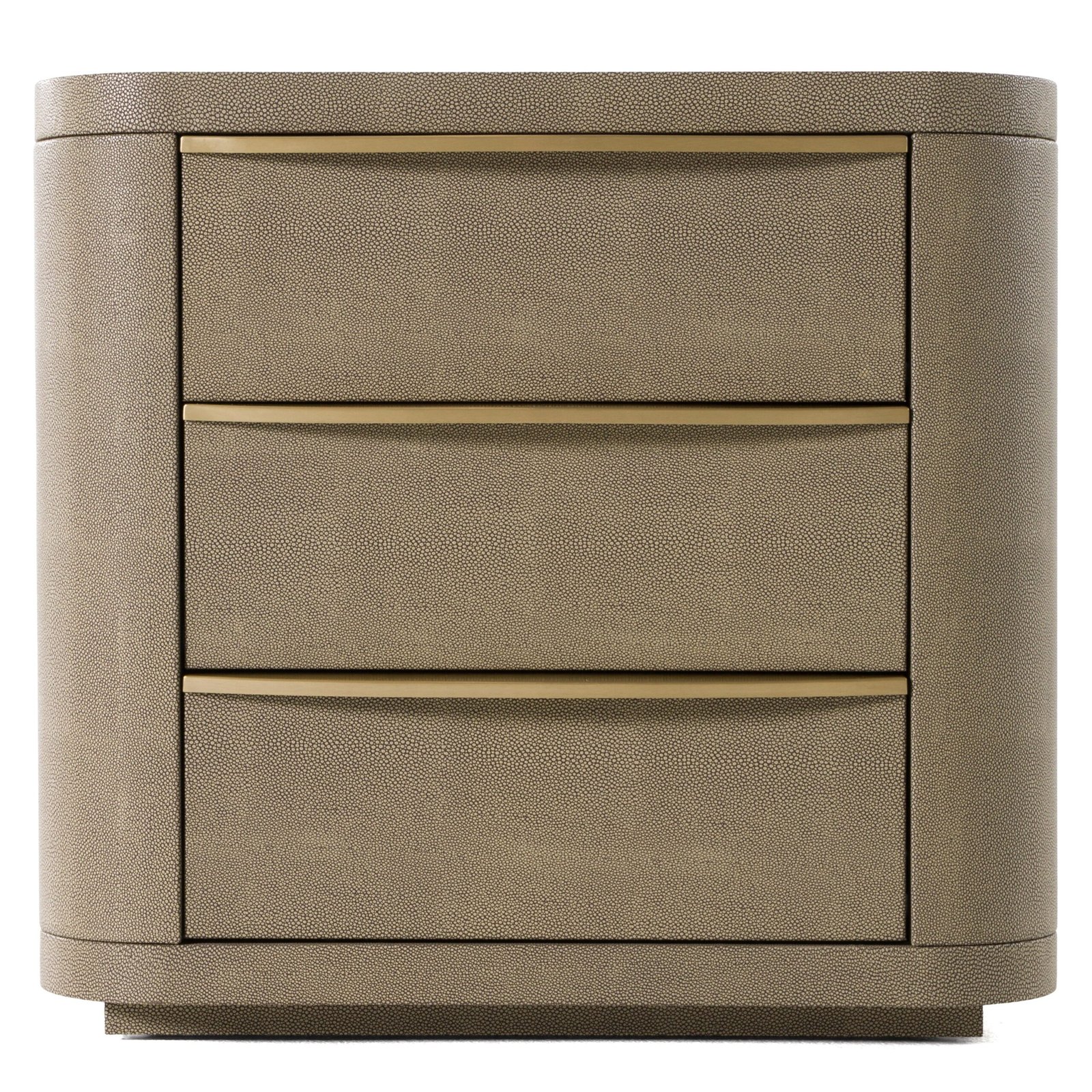 Modrest Lois - Modern Beige Shagreen + Brass Nightstand - Image 4