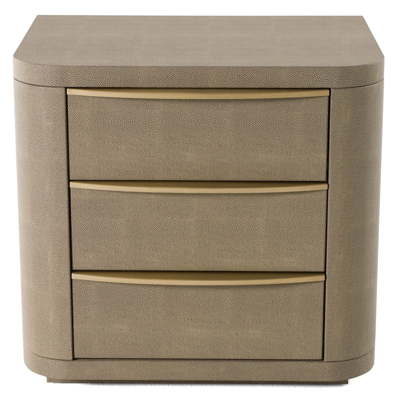 Modrest Lois - Modern Beige Shagreen + Brass Nightstand - Image 5