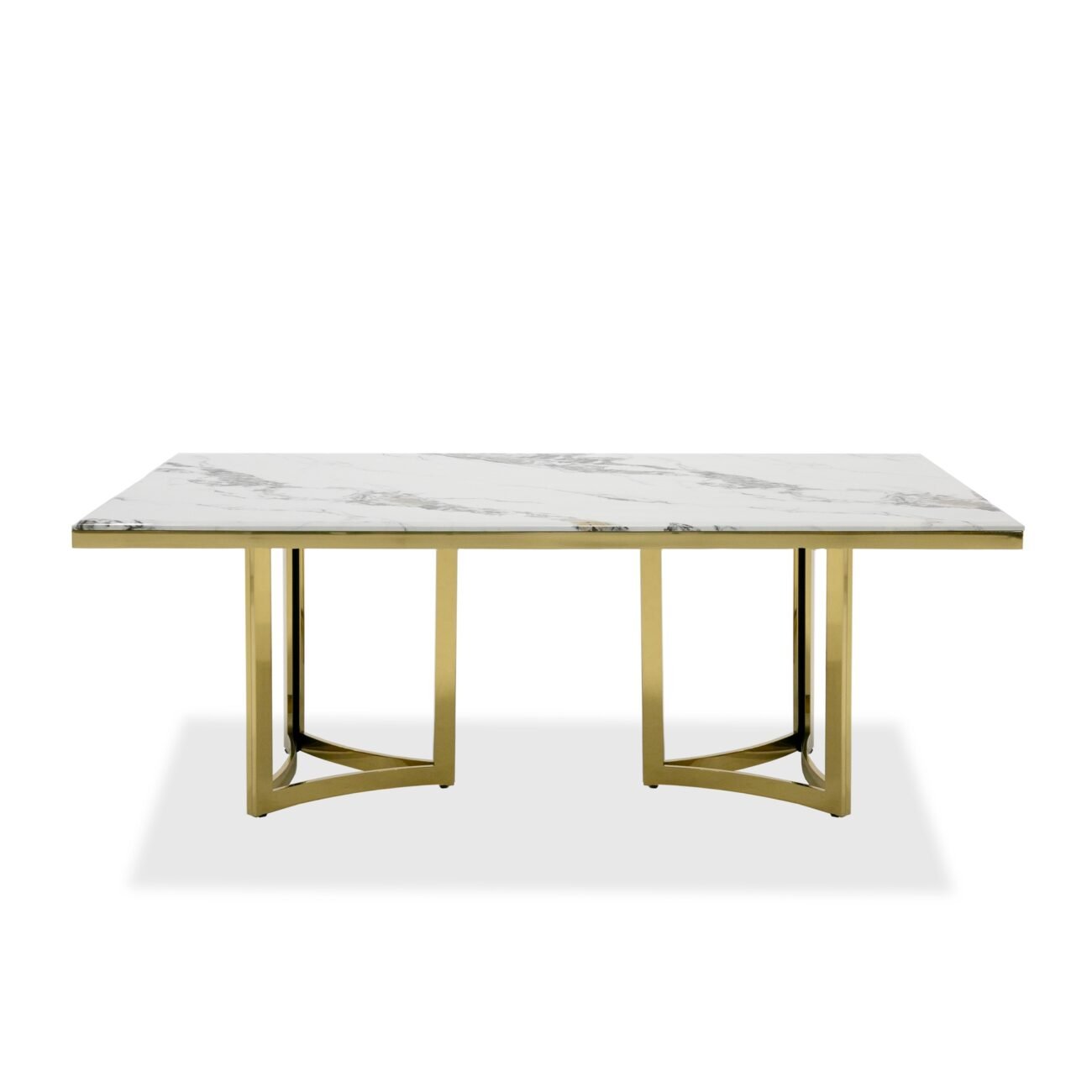 Modrest Loomis - White Marble & Gold Dining Table - Image 4