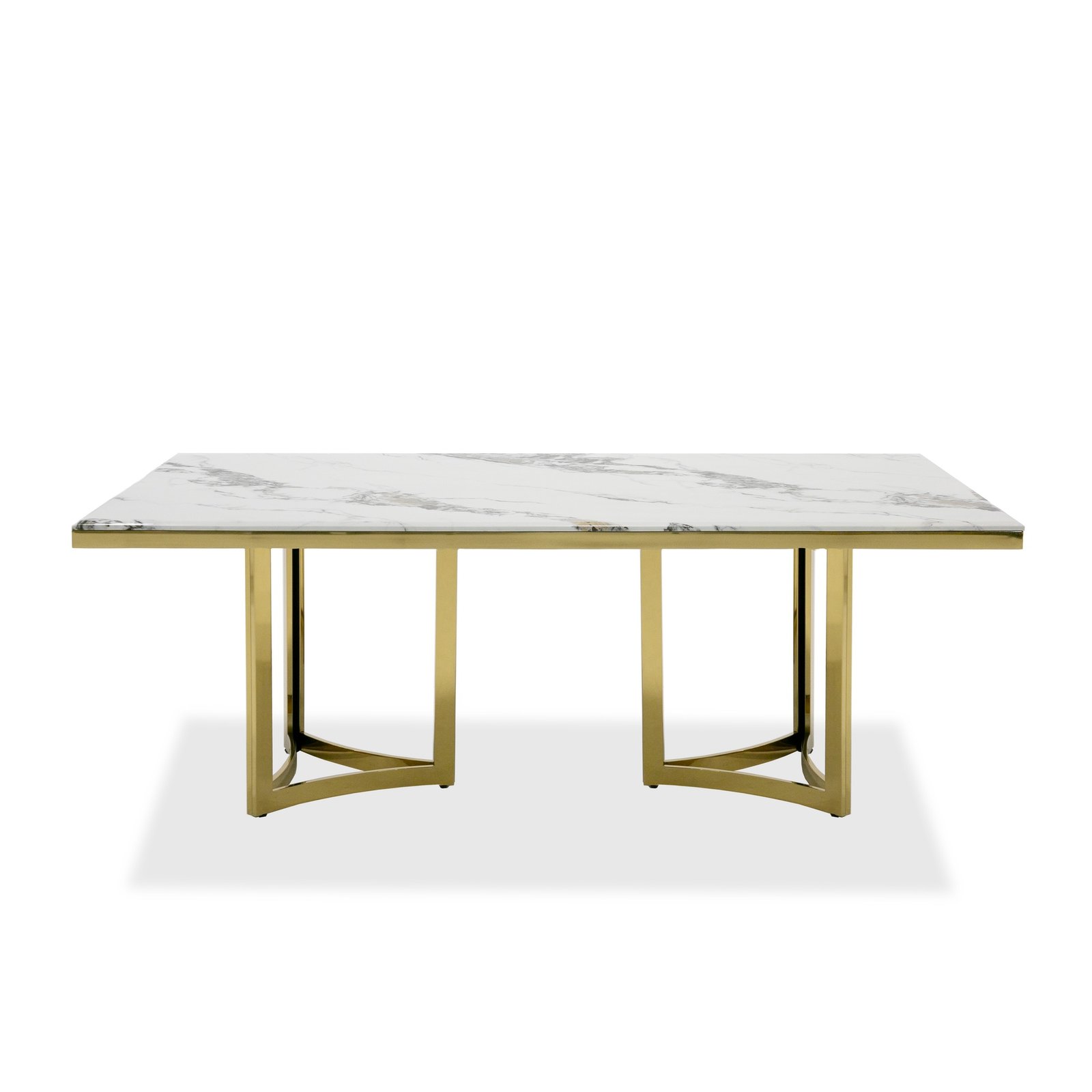 Modrest Loomis - White Marble & Gold Dining Table - Image 4