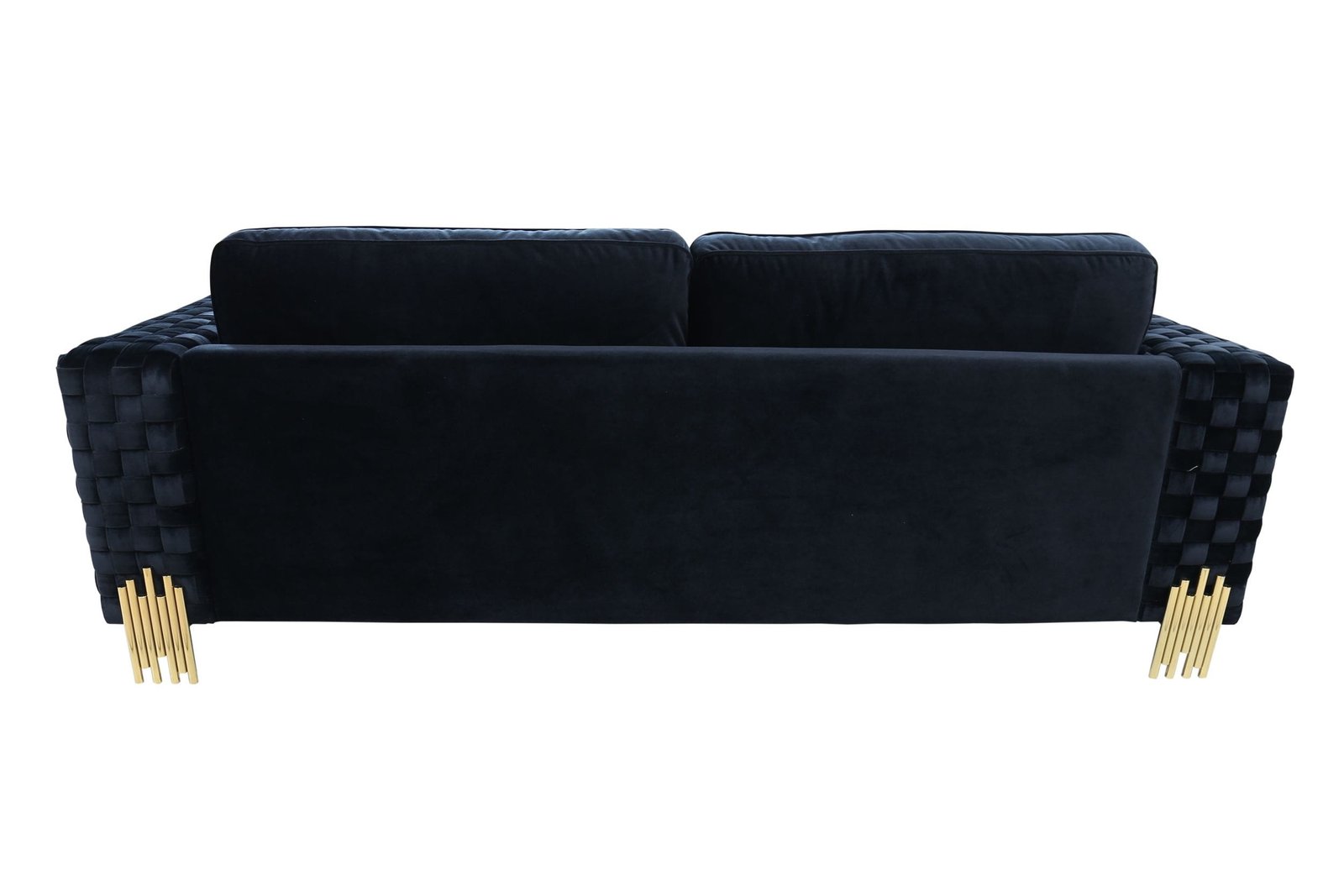 Divani Casa Lori - Modern Velvet Glam Black & Gold Sofa - Image 3