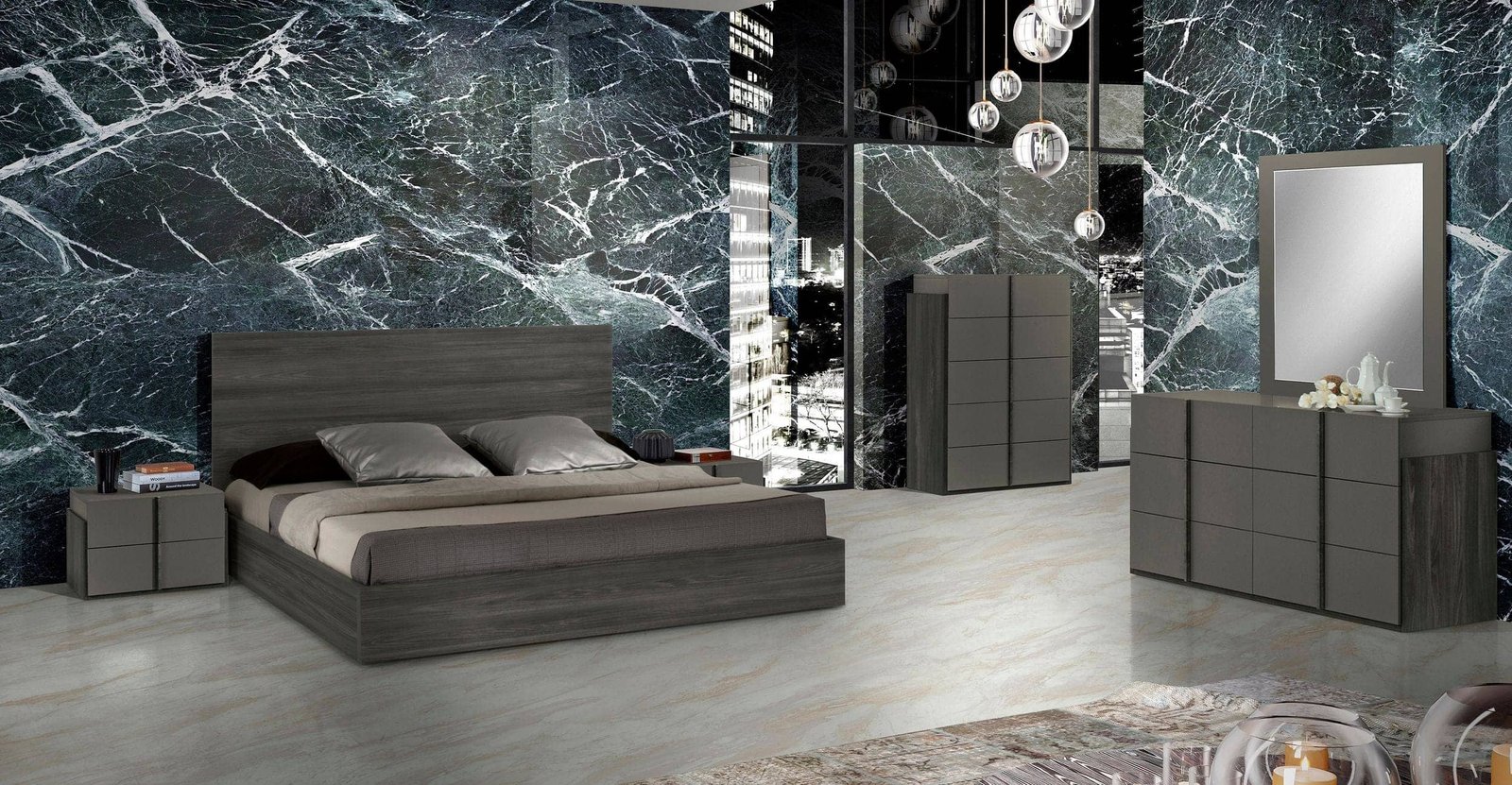 Nova Domus Lucia - Italian Modern Matte Grey + Elm Grey 4-Piece Bedroom Set - Image 3