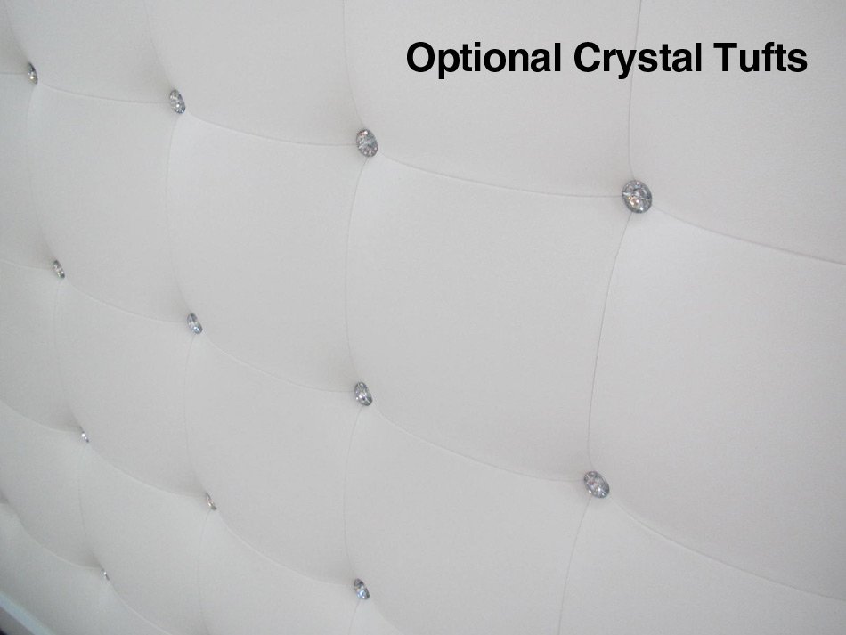 Modrest Lyrica - White Leatherette With Crystals Bed - Image 3