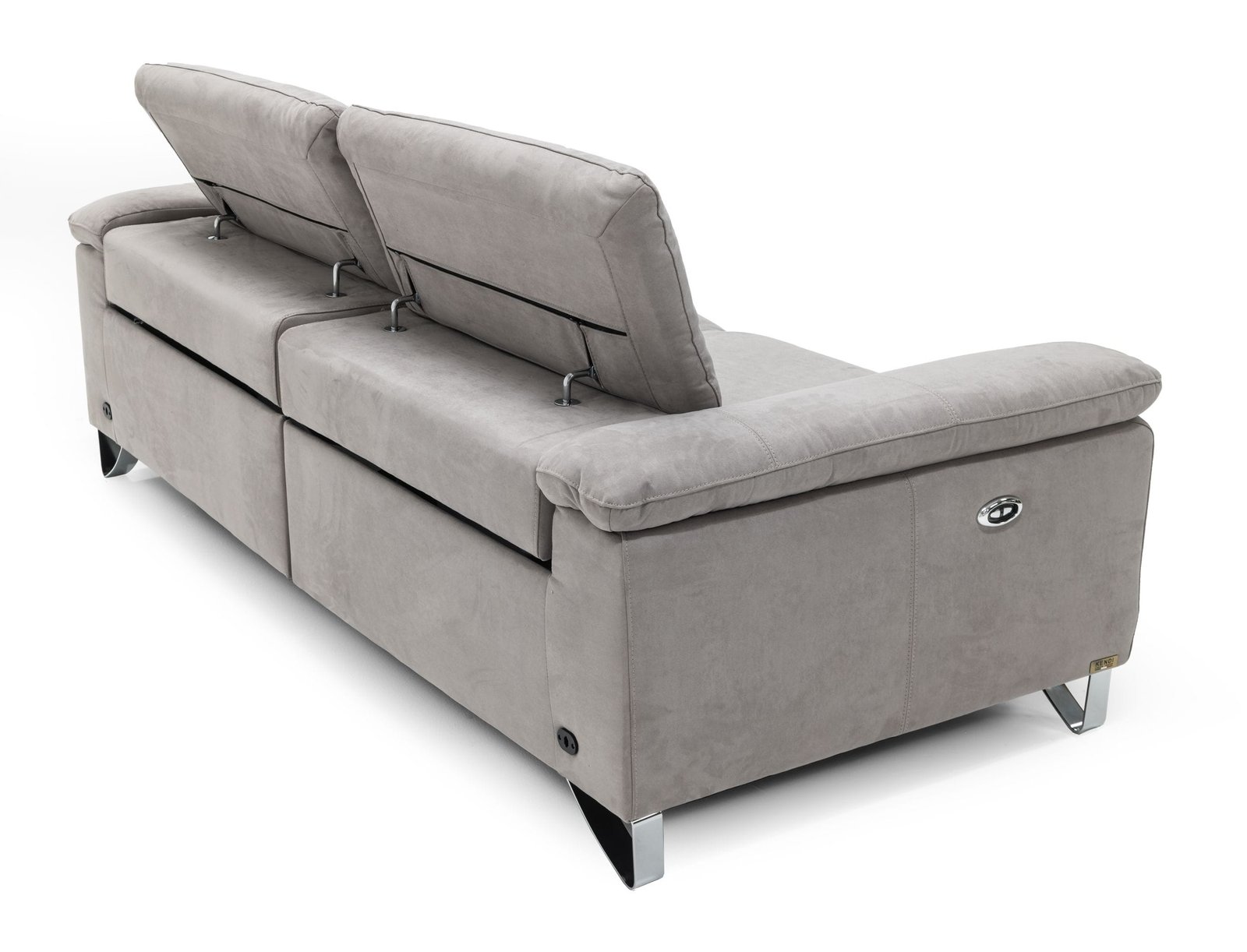 Divani Casa Maine - Modern Light Grey Fabric Sofa w/ Electric Recliners - Image 2