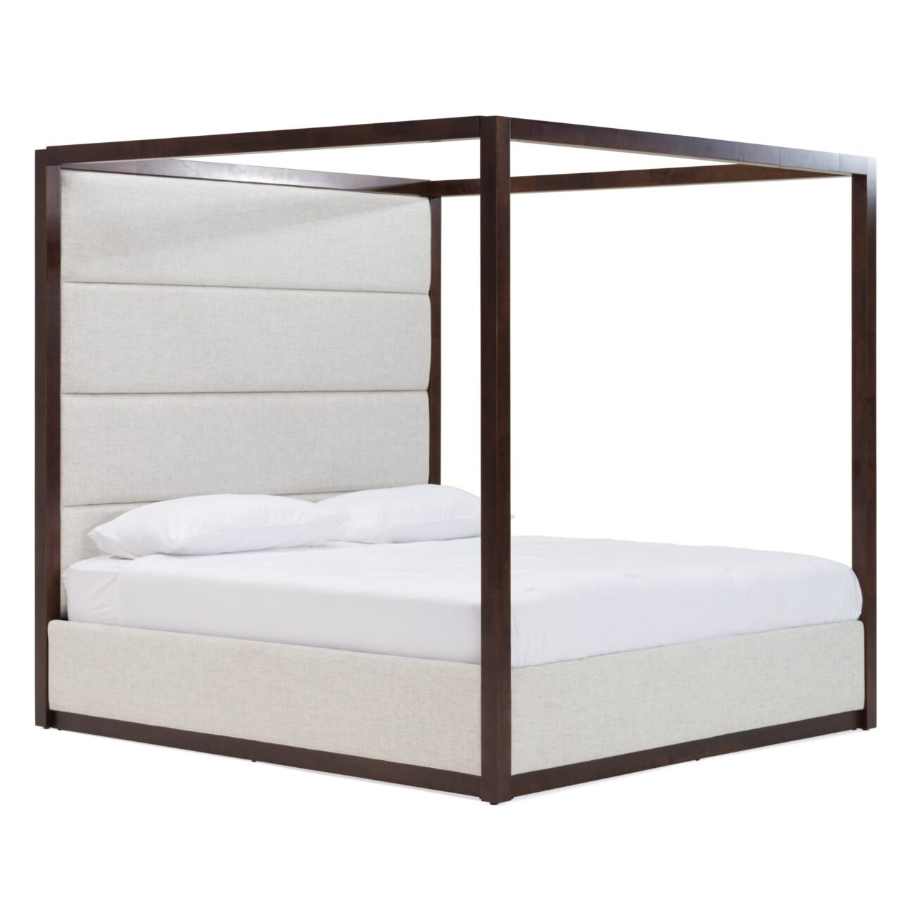 Modrest Manhattan - Contemporary Canopy Brown Oak Bed - Image 4