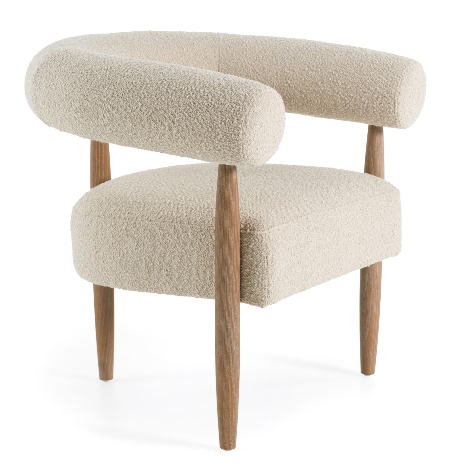 Modrest Marchland - Modern Beige Fabric + Oak Accent Chair