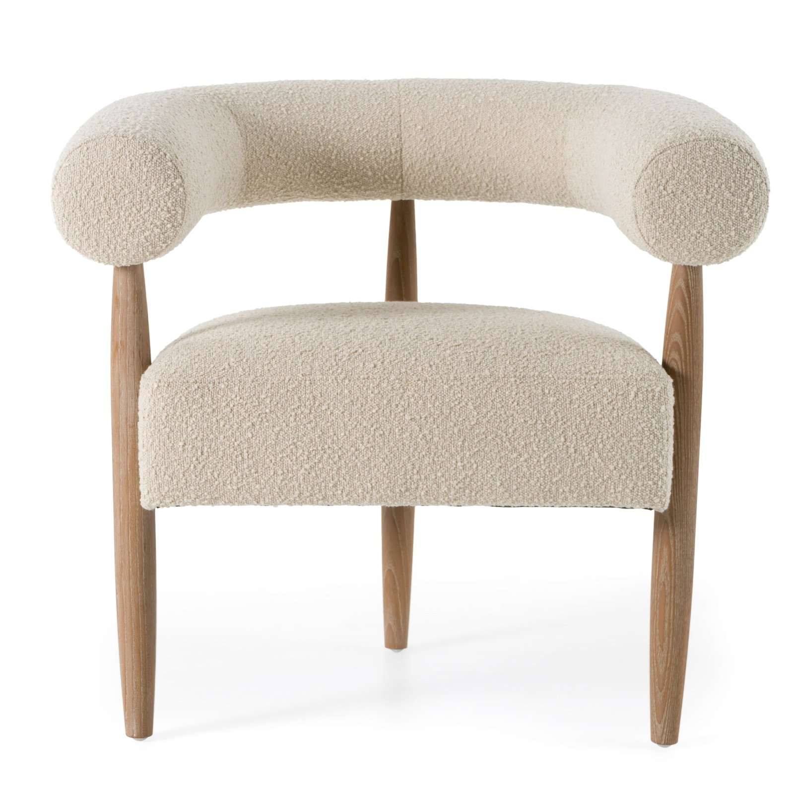 Modrest Marchland - Modern Beige Fabric + Oak Accent Chair - Image 2