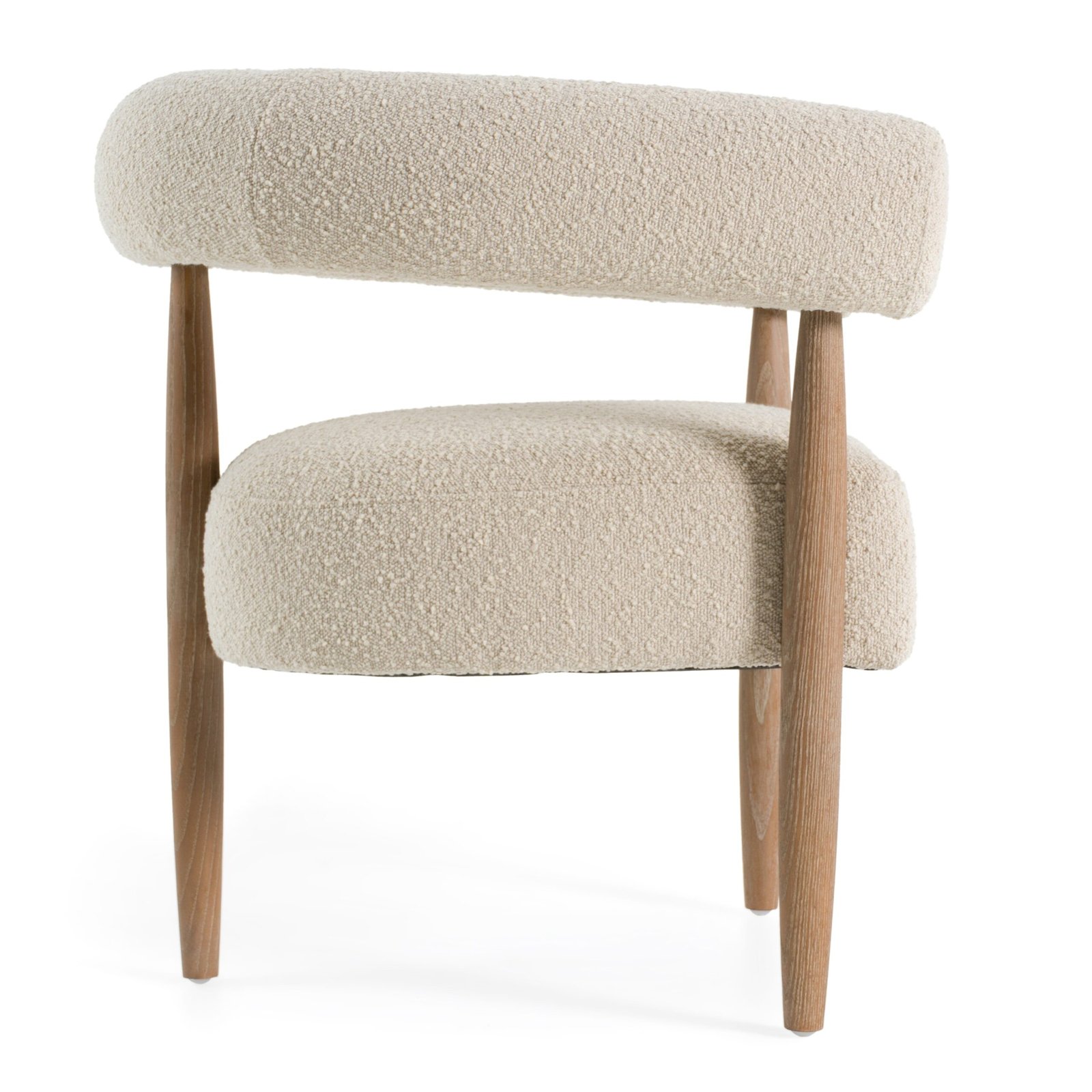 Modrest Marchland - Modern Beige Fabric + Oak Accent Chair - Image 3