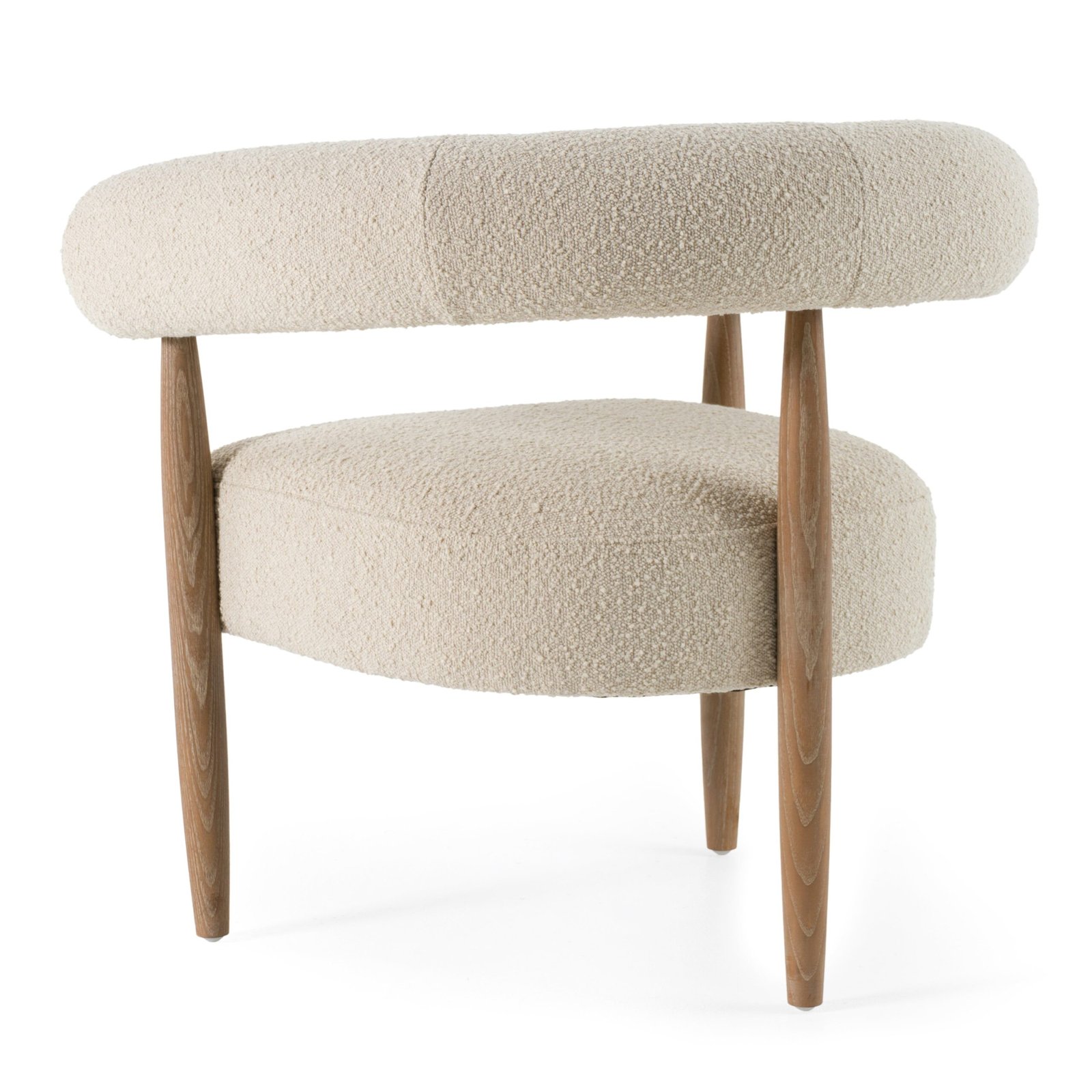 Modrest Marchland - Modern Beige Fabric + Oak Accent Chair - Image 5