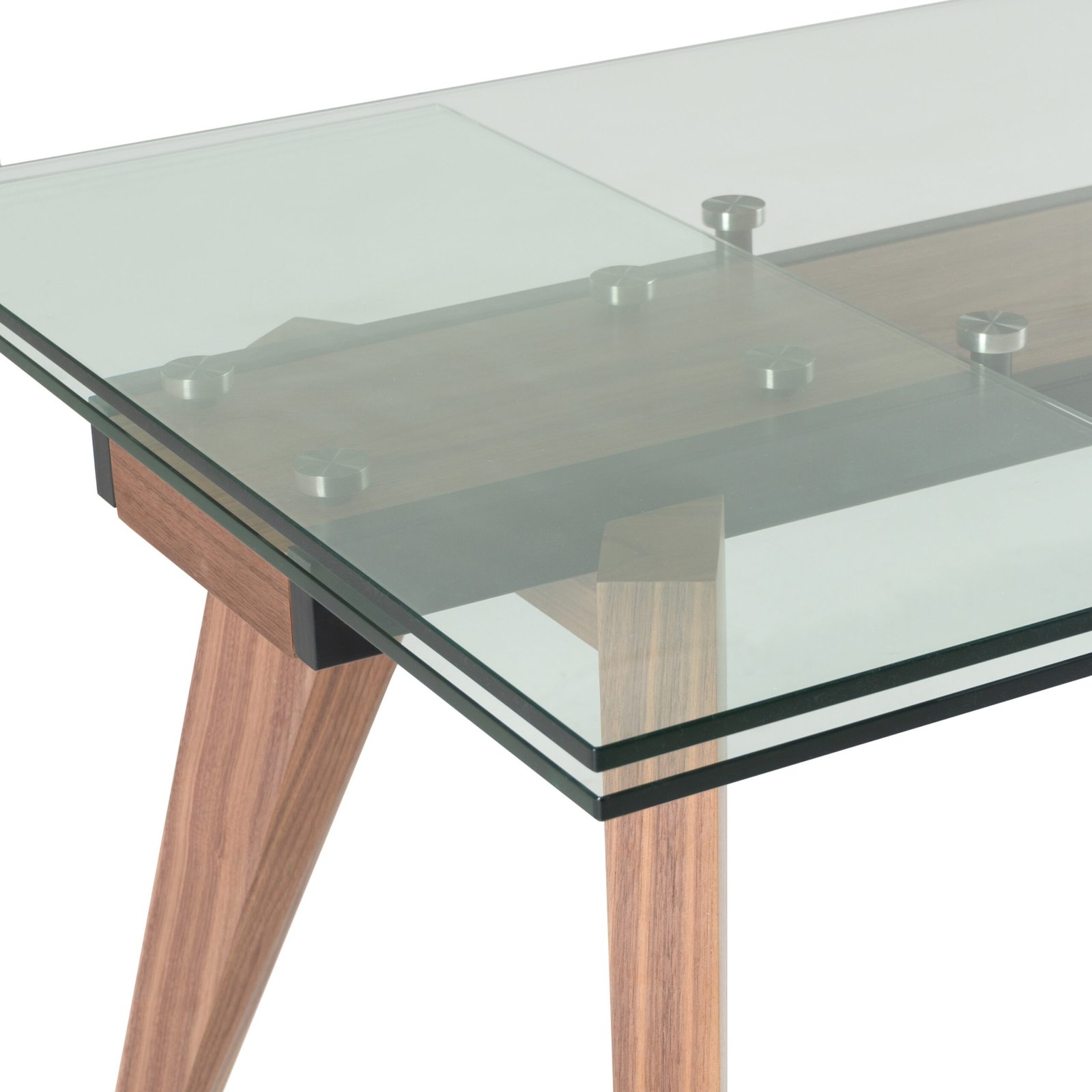 Modrest Marcus - Modern Glass + Walnut Extendable Dining Table - Image 5