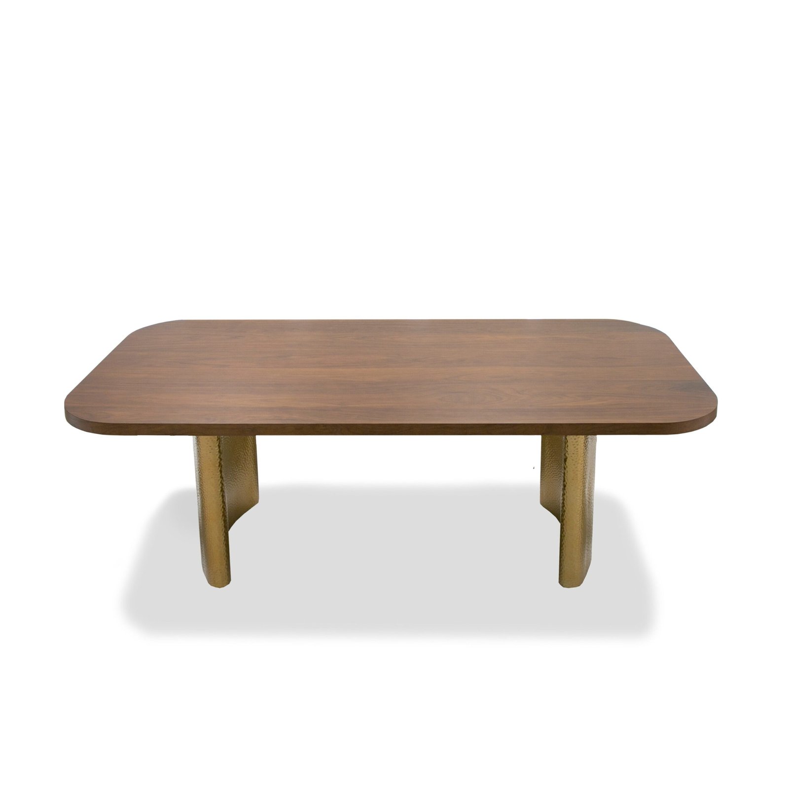 Modrest Marjorie - Modern Walnut + Brushed Gold Rectangular Dining Table - Image 2