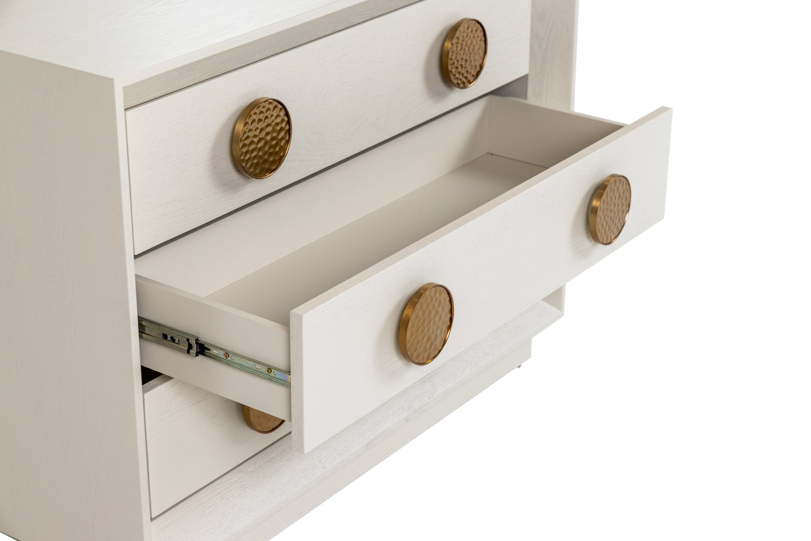Modrest Marjorie - Modern Cream & Brushed Gold Nightstand - Image 2