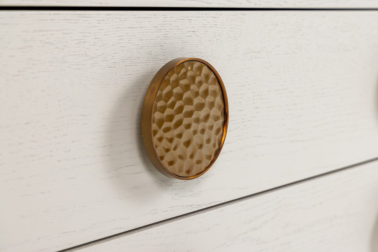 Modrest Marjorie - Modern Cream & Brushed Gold Nightstand - Image 3