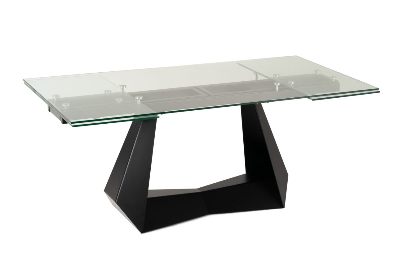 Modrest Maroney - Modern Black and Glass Extendable 70.5"/106" Dining Table - Image 2