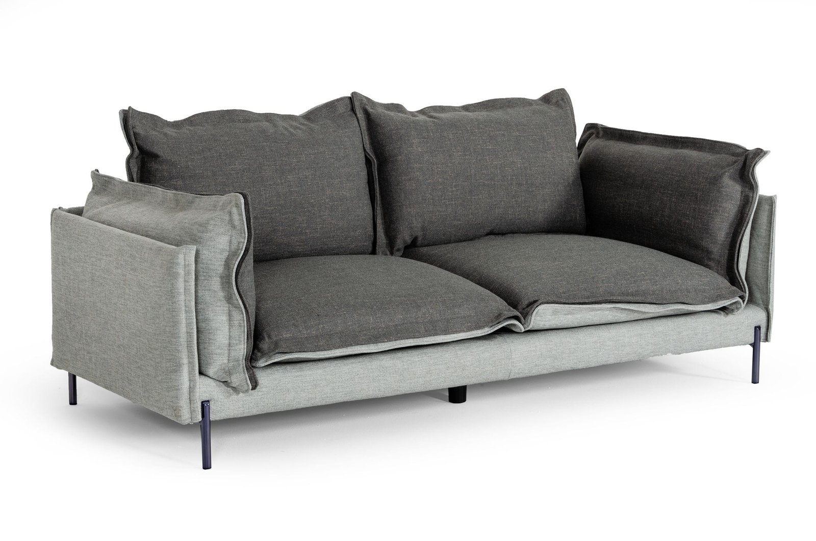 Divani Casa Mars - Modern Grey & Dark Grey Fabric Sofa - Image 2
