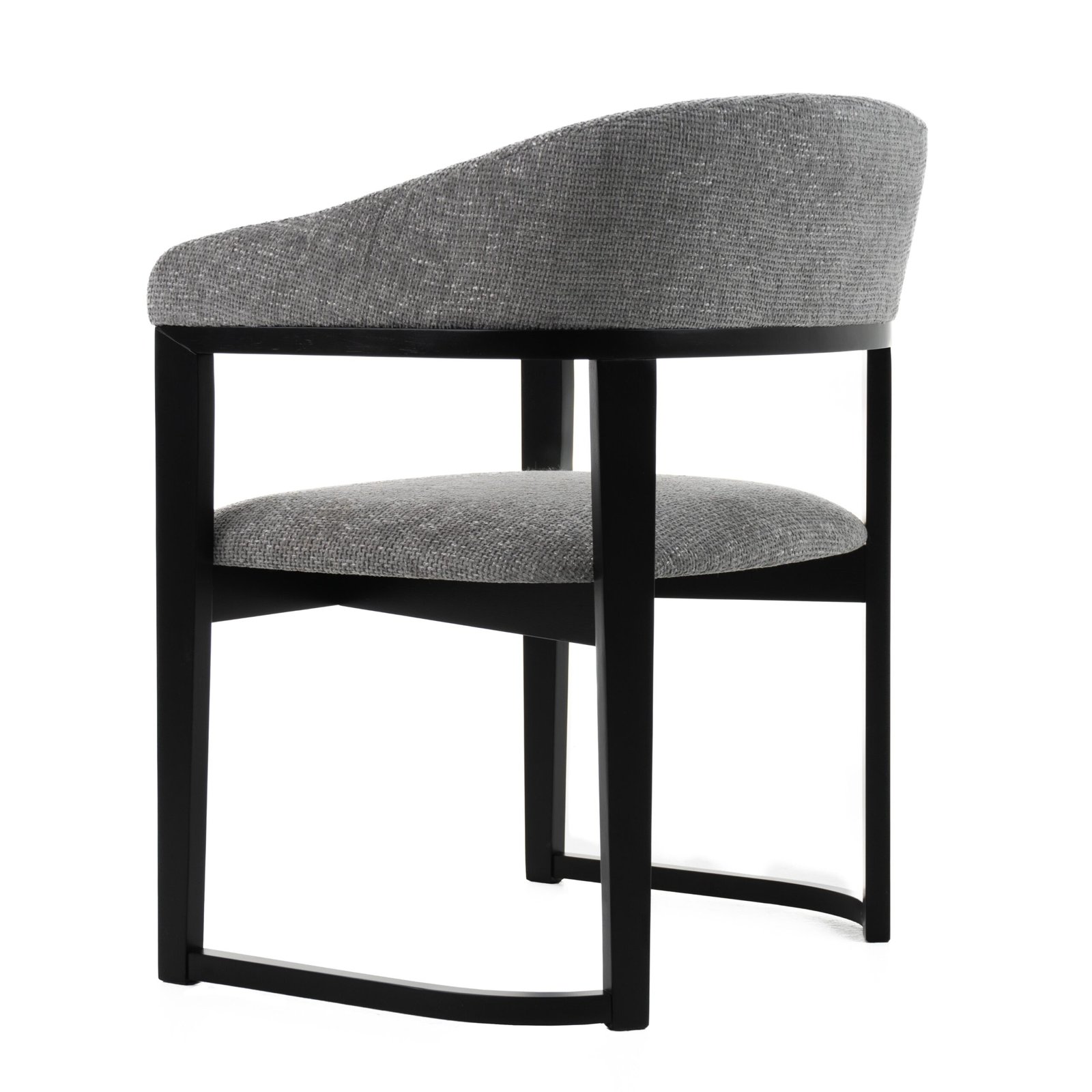 Modrest Maury - Modern Grey Fabric + Black Dining Chair - Image 3