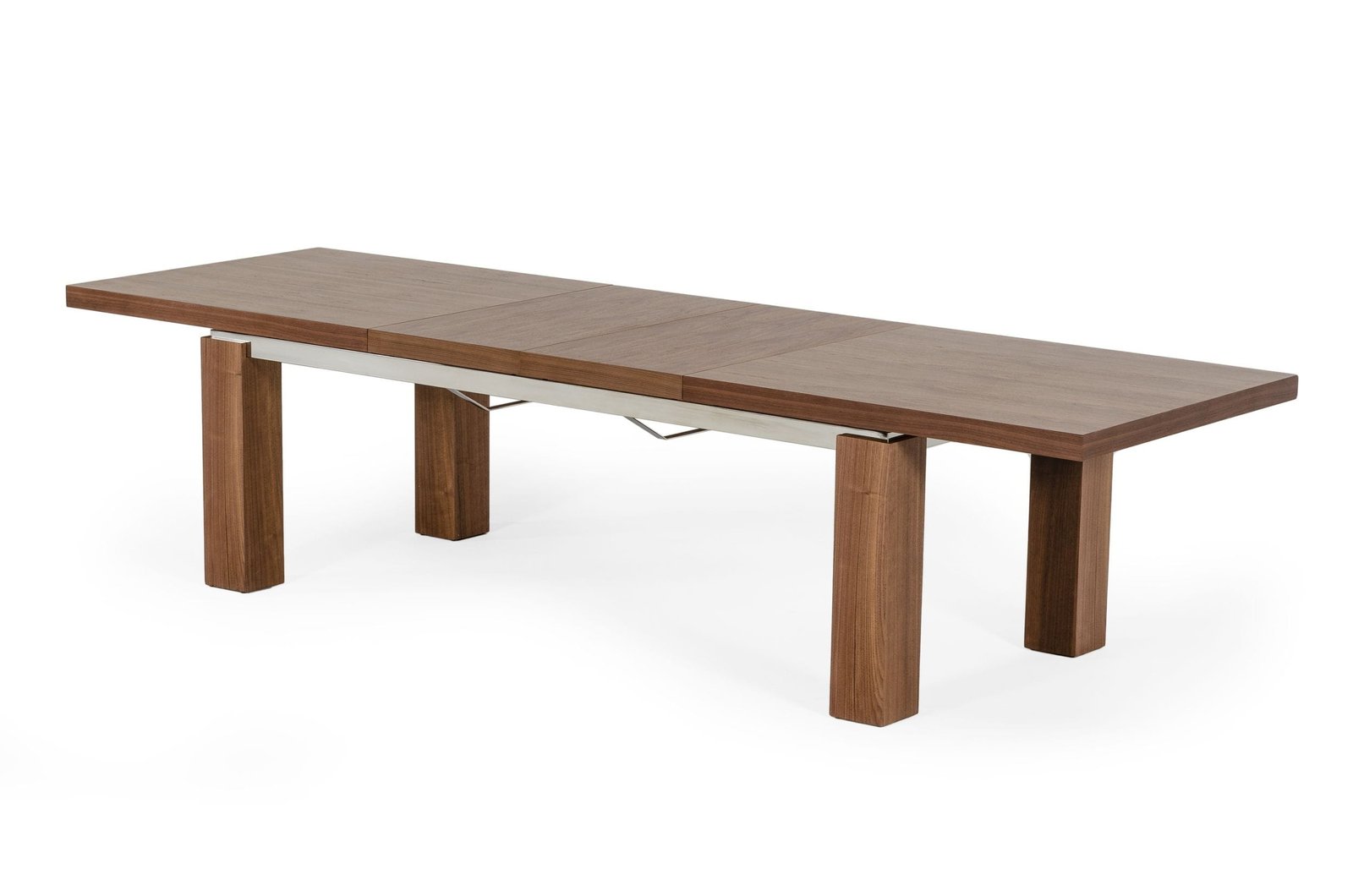 Modrest Maxi - Modern Walnut & Stainless Steel Dining Table - Image 5