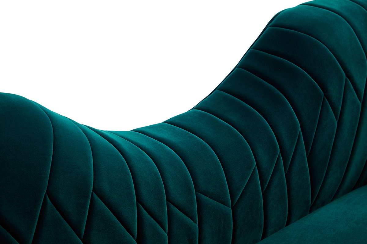 Divani Casa Loretta Modern Green Velvet Sofa - Image 2