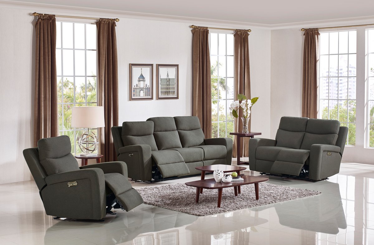 Divani Casa Shaw Modern Grey Fabric Recliner Chair - Image 4
