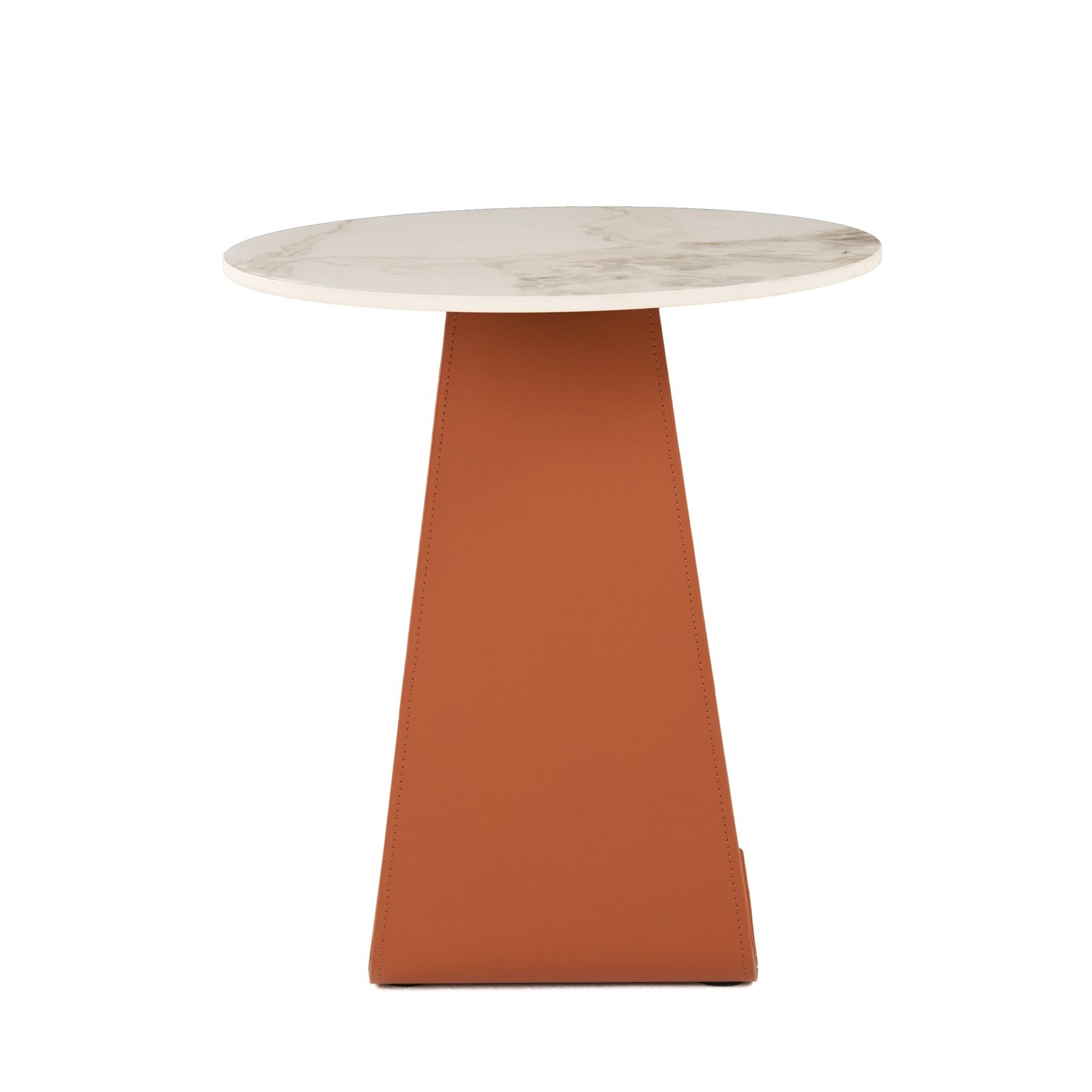 Modrest Merkel - Modern Ceramic + Leather End Table - Image 3