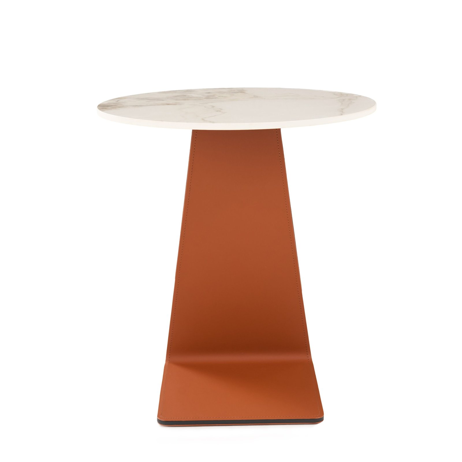 Modrest Merkel - Modern Ceramic + Leather End Table - Image 4