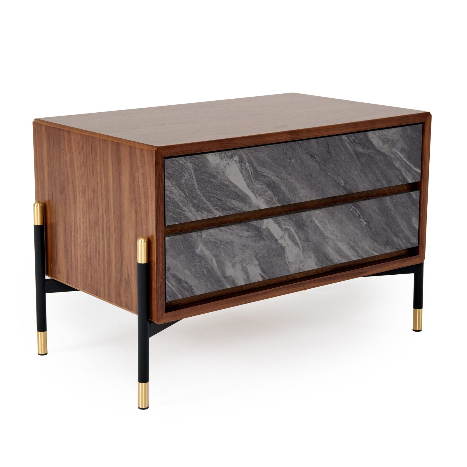 Nova Domus Metcalf - Mid-Century Walnut & Grey Nightstand - Image 2